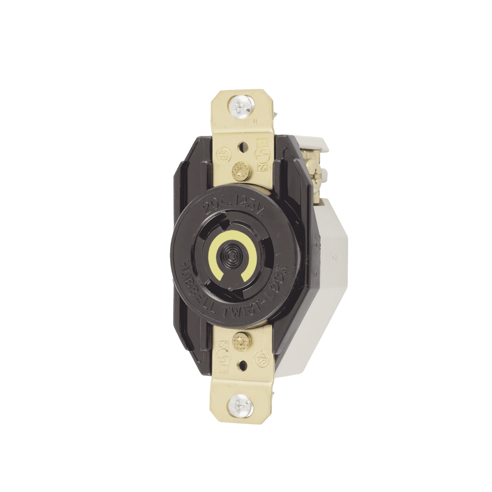 Receptáculo de Media Vuelta Industrial para Empotrar de 20 A 125 V CA 2 Polos 3 Hilos (Nema L5-20R). HUB-HBL2310 - HUBBELL