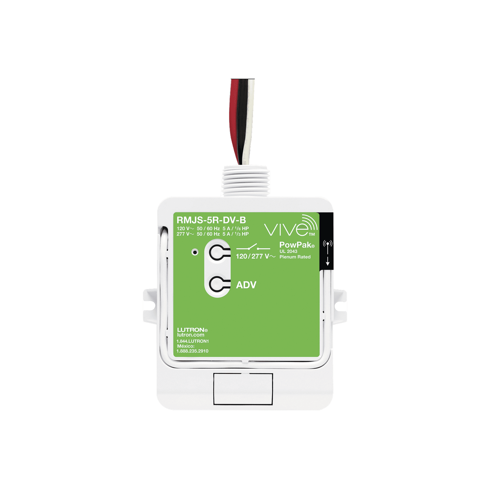 Relevador On/Off inalámbrico con señal ClearConnect , 5A para iluminación. RMJS5RDVB - LUTRON ELECTRONICS