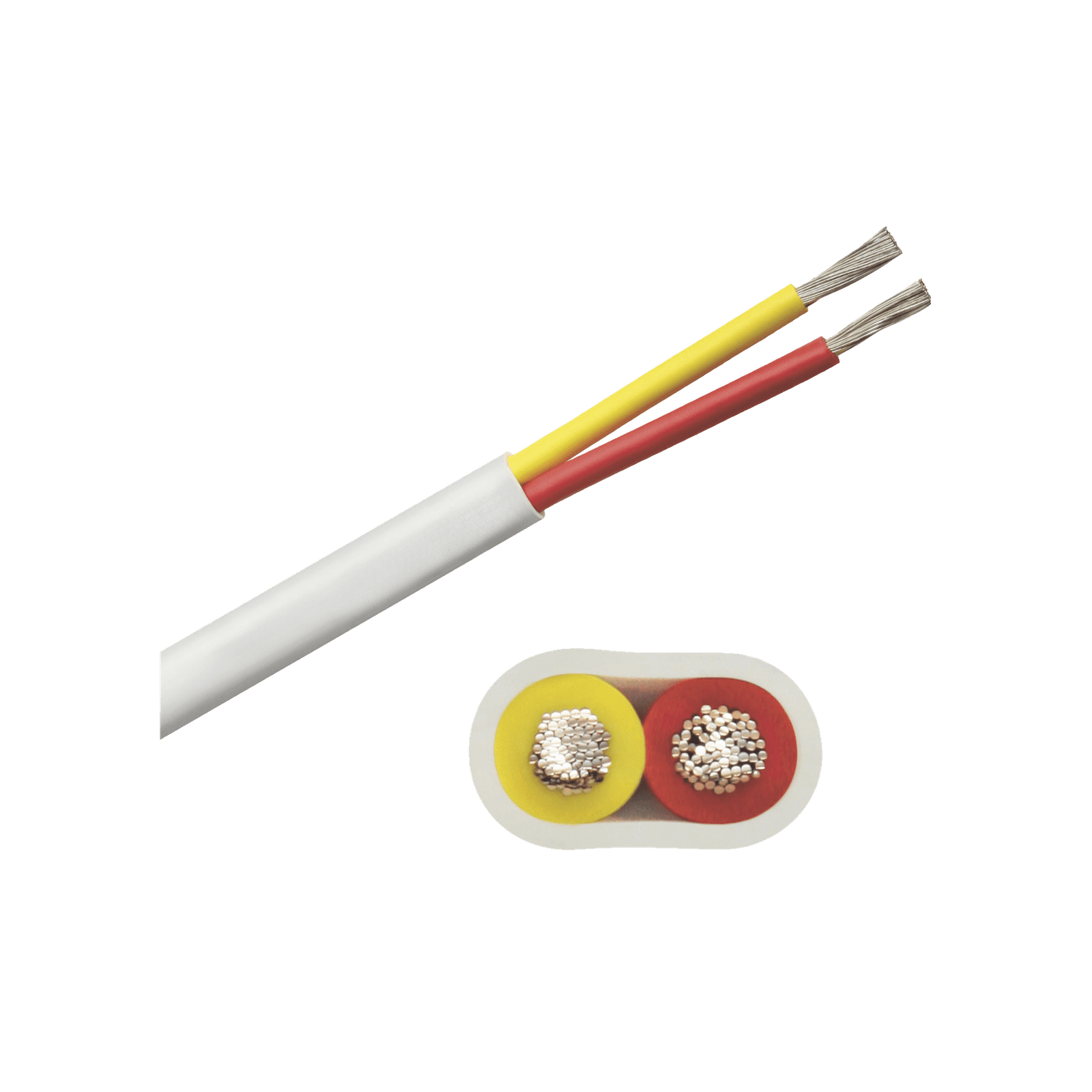 Rollo de cable plano grado marino calibre 12, de 2 conductores (rojo y amarillo) de 100 pies (30.48 m). B7W12T-20-100 - COBRA WIRE & CABLE