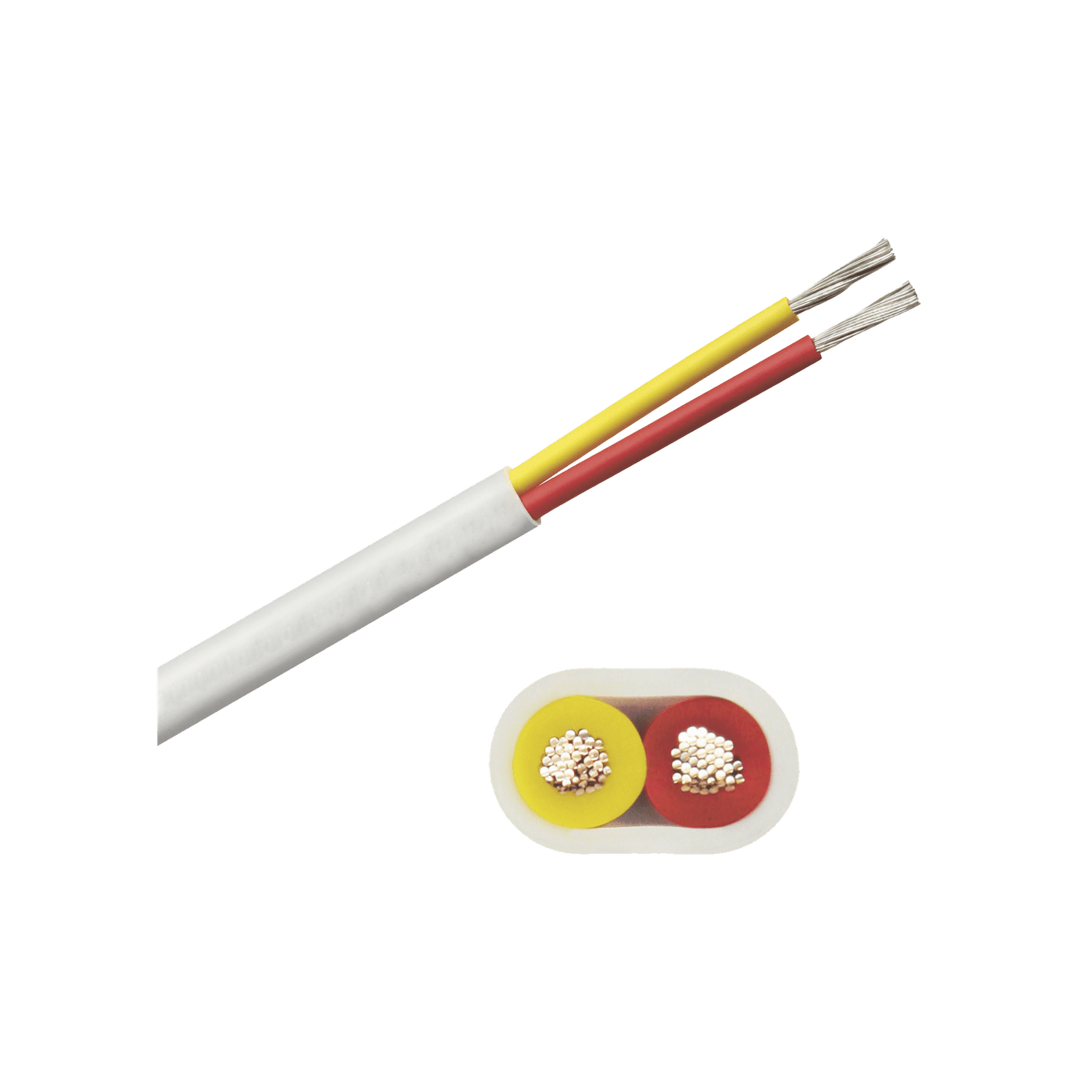 Rollo de cable plano grado marino calibre 14, de 2 conductores (rojo y amarillo) de 100 pies (30.48 m). B7W14T-20-100 - COBRA WIRE & CABLE