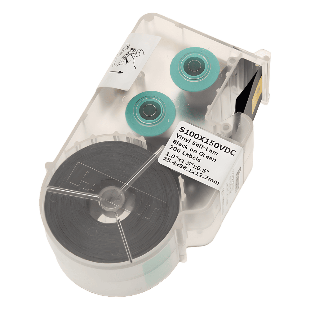 Casete de Etiqueta Auto-laminada para cableado de redes de cobre, fibra óptica o eléctrico, 200 etiquetas S100X150VDC