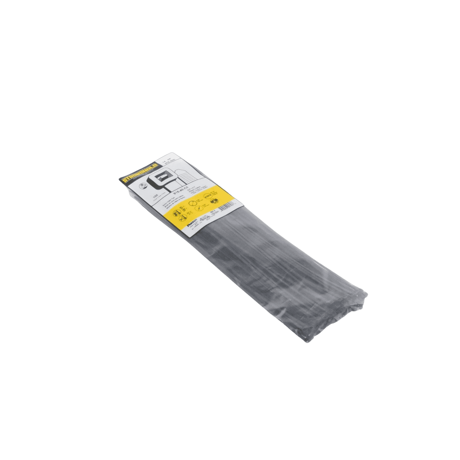Cincho de Nylon 6.6 StrongHold™, 370mm largo x 3.6mm ancho, Color Negro, Exterior Resistente a Rayos UV, Paquete de 100pz S15-40-C0 - PANDUIT