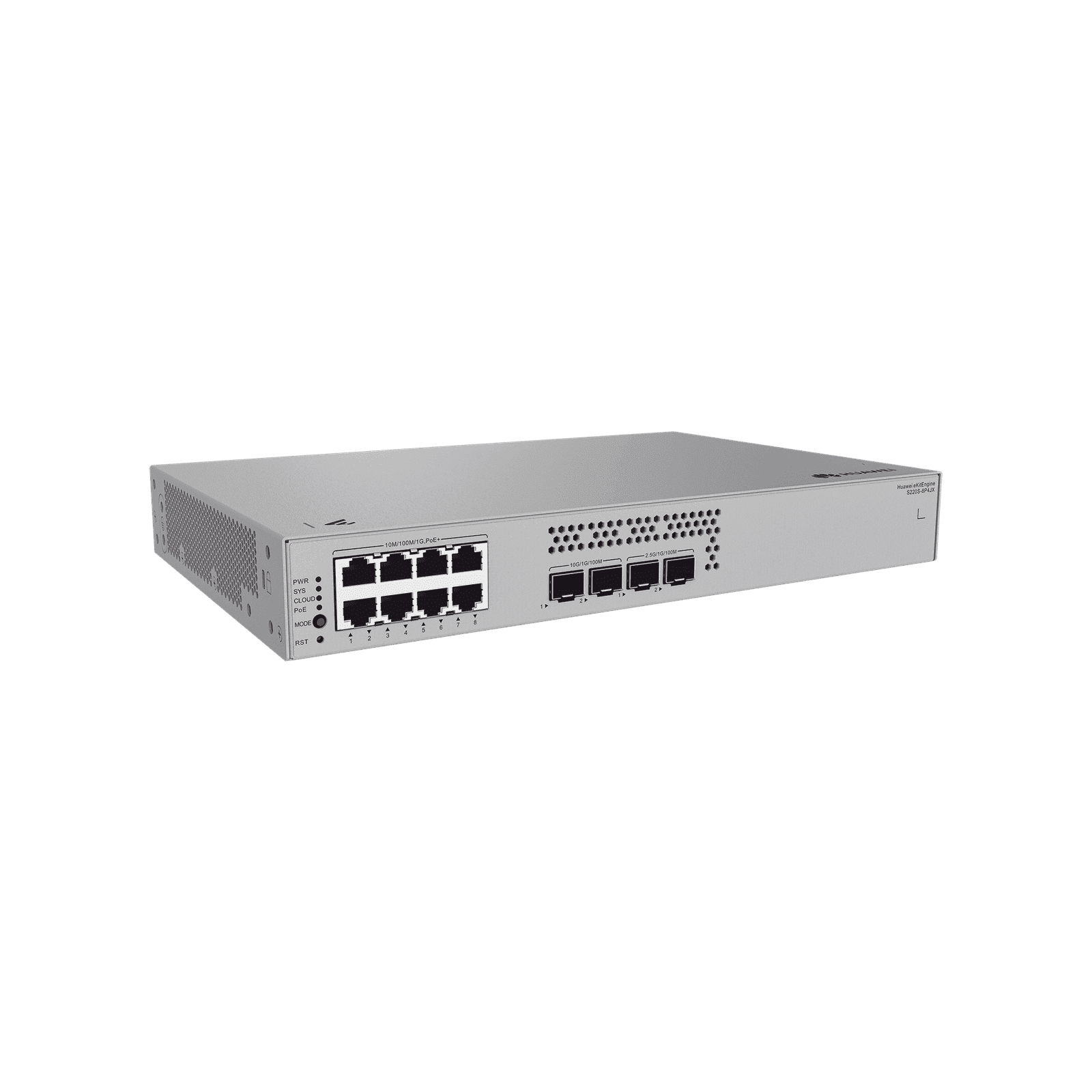 Switch de Acceso Gigabit Administrable PoE Capa 2 / 8 puertos 10/100/1000 Mbps (PoE) / 2 Puertos 2.5GE SFP + 2 Puertos 10GE SFP+ Uplink / ERPS / IMGP Snooping / DHCP Snooping / PoE Perpetuo / 128 W / Administración Nube Gratis S220S-8P4JX - HUAWEI