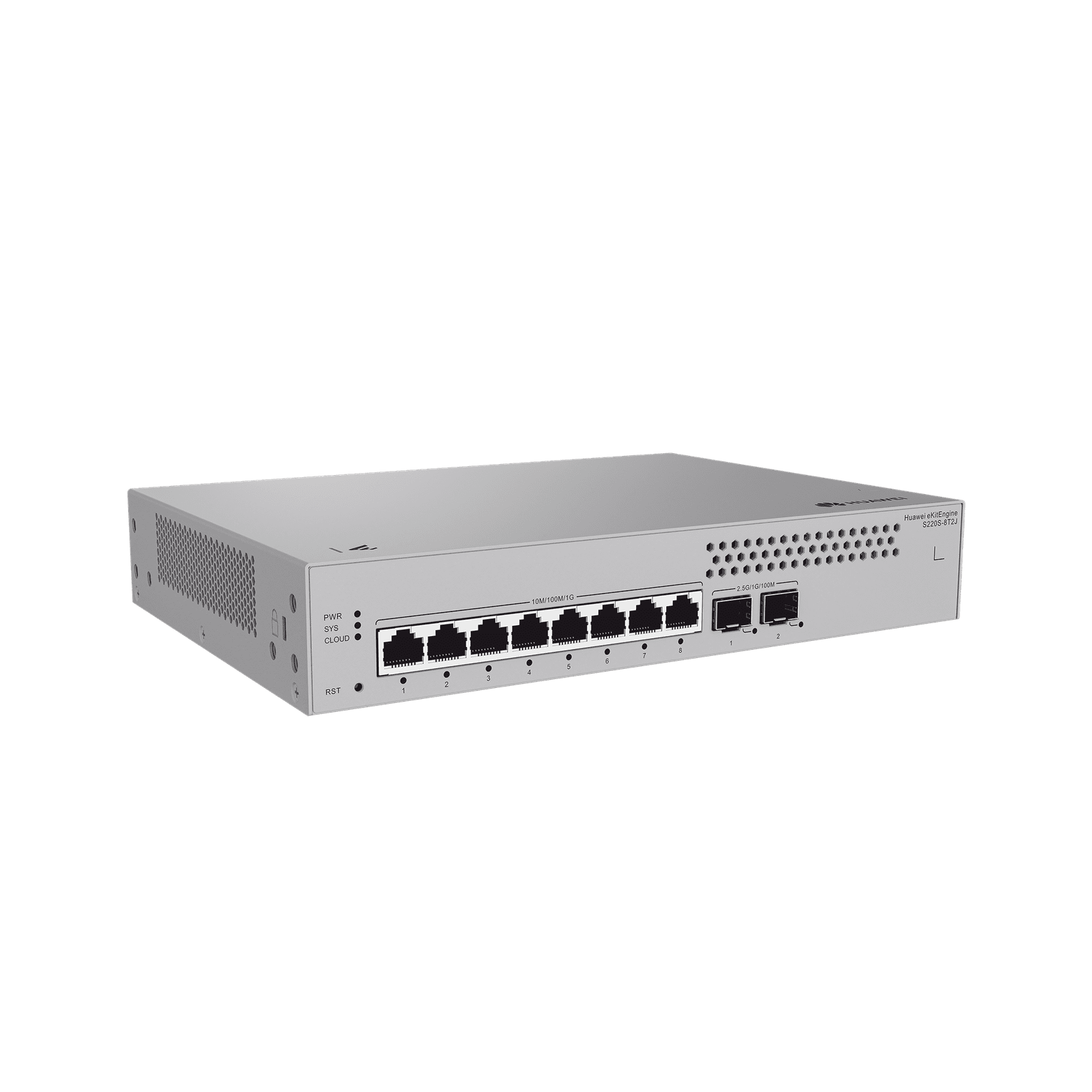 Switch de Acceso Gigabit Administrable Capa 2 / 8 puertos 10/100/1000 Mbps / 2 Puertos 2.5GE SFP Uplink  / ERPS / IMGP Snooping / DHCP Snooping / Administración Nube Gratis S220S8T2J - HUAWEI