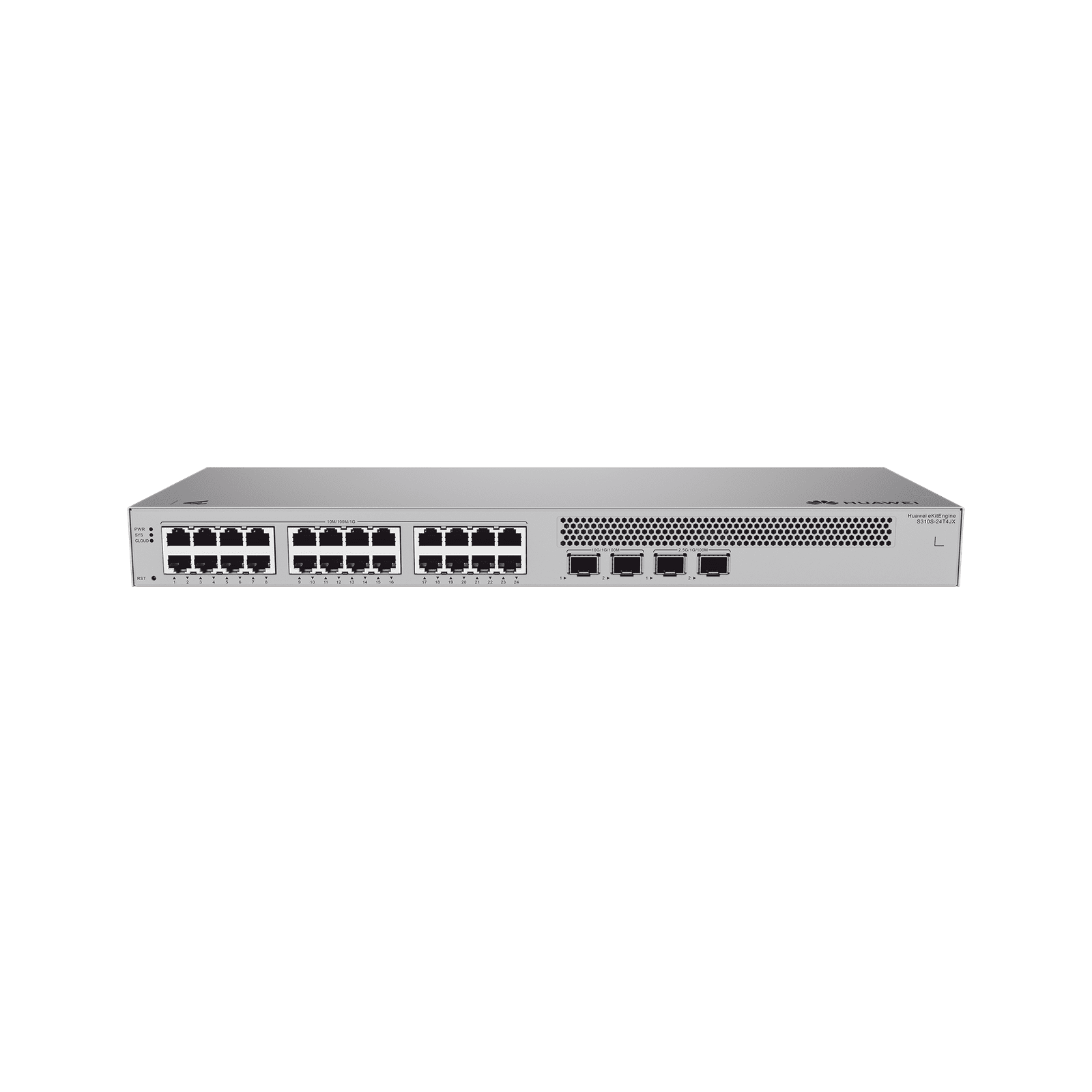Switch de Acceso Gigabit Administrable Capa 2+ / 24 puertos 10/100/1000 Mbps / 2 Puertos 2.5GE SFP + 2 Puertos 10GE SFP+ Uplink / ERPS / Rutas Estáticas / Administración Nube Gratis S310S-24T4JX - HUAWEI
