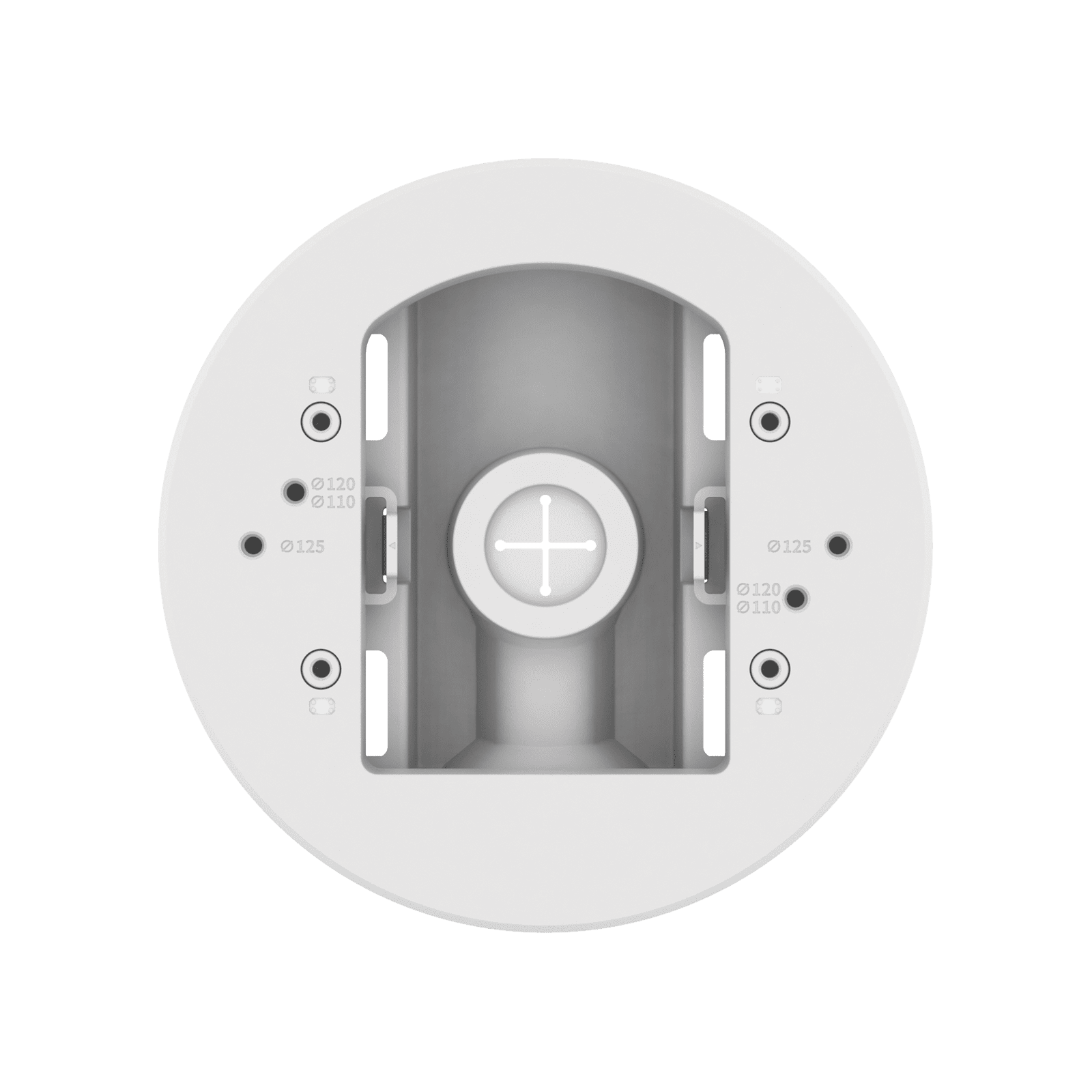 Montaje adaptador para instalacion en poste de camaras Domo y Bala serie X o P marca Hanwha SBD-180PMW - Hanwha Techwin Wisenet