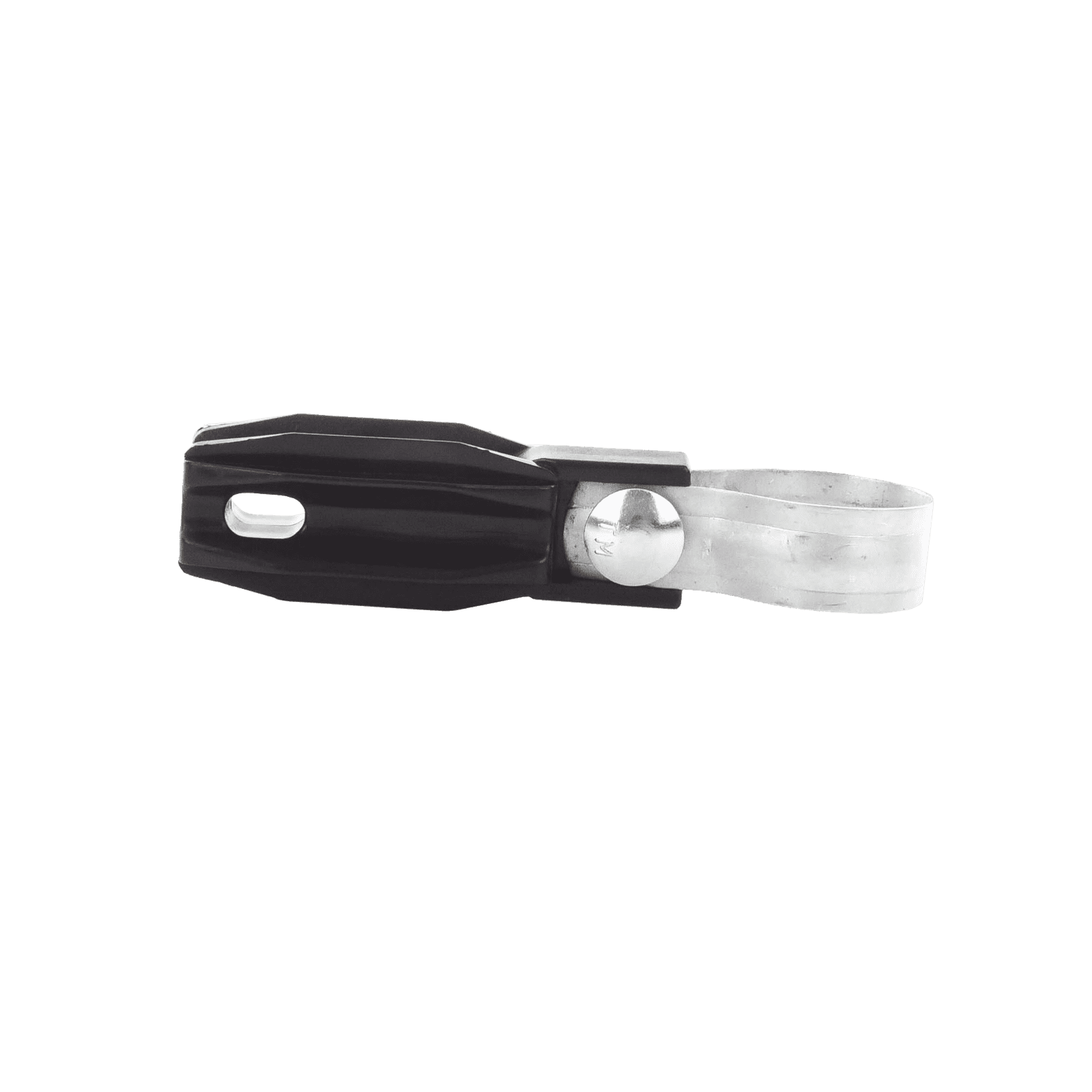 Aislador de paso o esquina con abrazadera incluida de 33-38mm para uso en tubería de malla ciclónica. SFABRAZADERA - SFIRE