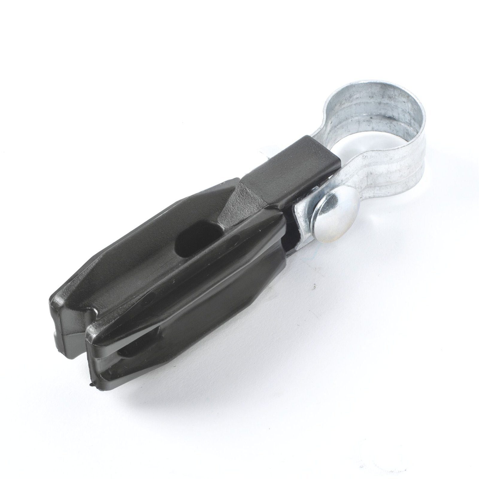 Aislador de paso o esquina con abrazadera incluida de 1 Pulgada para uso en tubería de malla ciclónica. SFABRAZADERA1P - SFIRE