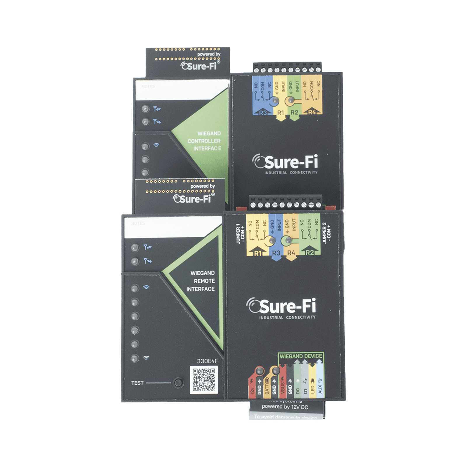 Convertidor de lectora para control de acceso (cableado a inalámbrico) / 1 Wiegand / 2 Relevadores / 2 Entradas / Atraviesa hasta 1.6 KM En Construcción o Material SFKDS004WIEGAND - Sure-Fi
