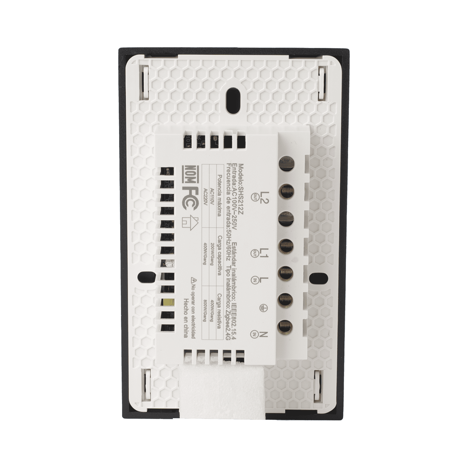 (ZigBee) Apagador switch inalámbrico ZigBee, control de 2 regresos de carga, 110V SHS212Z - SMARTHOME BY EPCOM