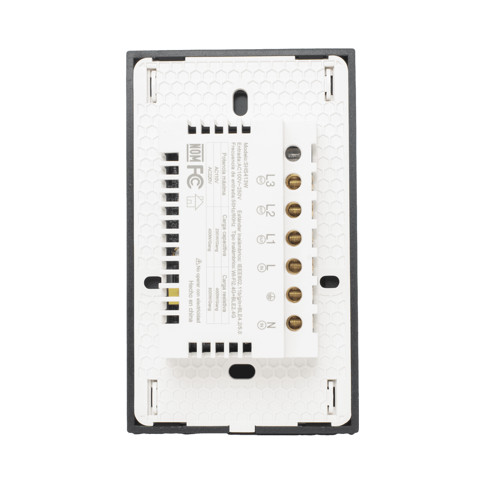(Wifi) Apagador switch inalámbrico WIFI, control de 3 regresos de carga, 110V SHS413W - SMARTHOME BY EPCOM
