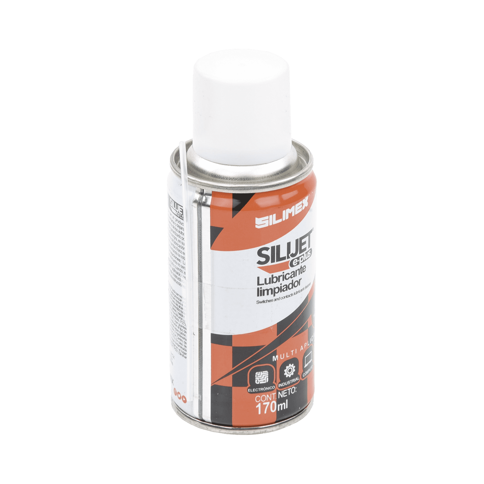 Limpiador lubricante en aerosol dieléctrico, protege mecanismos, circuitos, sensores, ventiladores, 170 ml. SILIJET-E-PLUS - SILIMEX