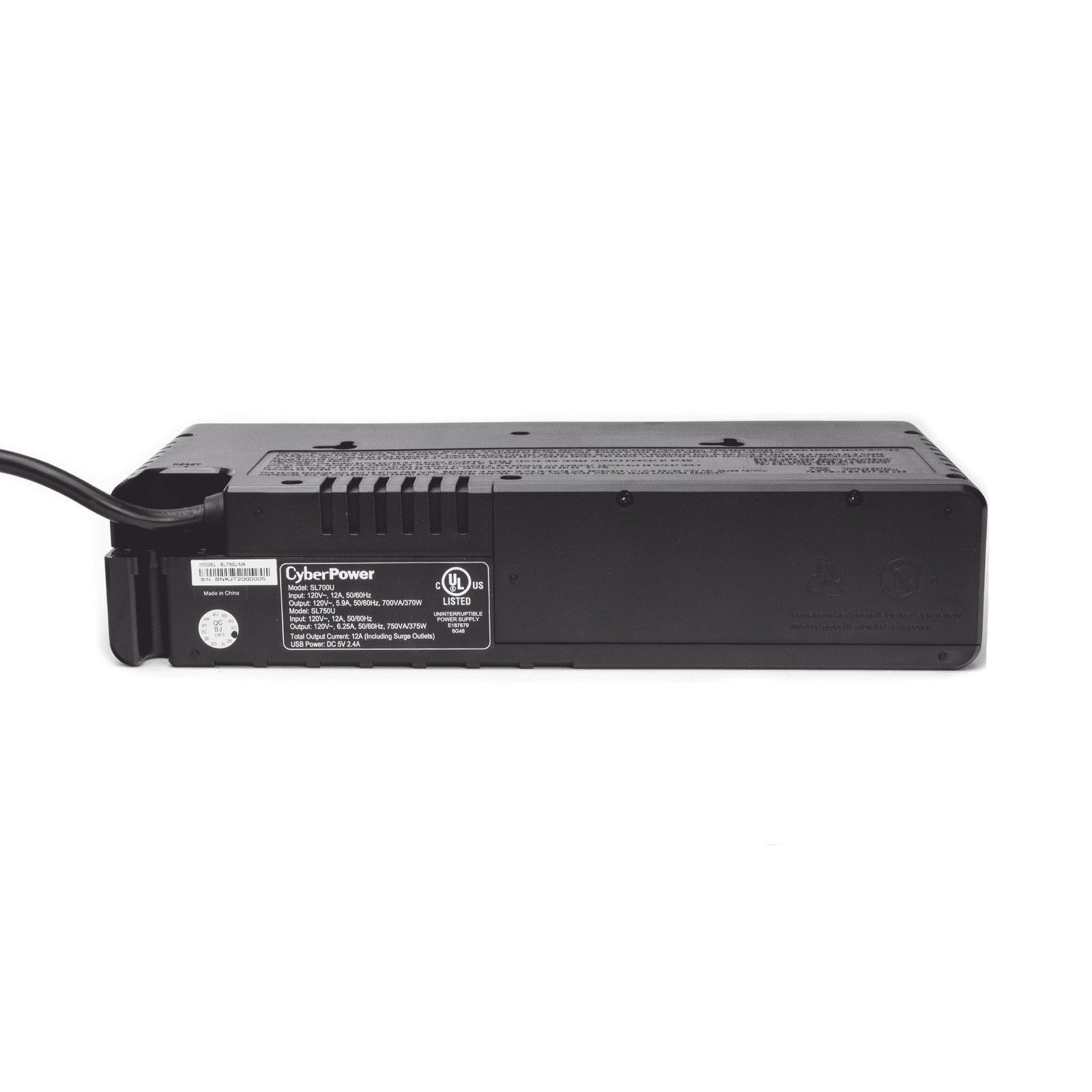 UPS de 750 VA/375 W, Topología Standby, Entrada 120 Vca NEMA 5-15P, de Escritorio, Con 8 Tomas NEMA 5-15R SL750U - CyberPower