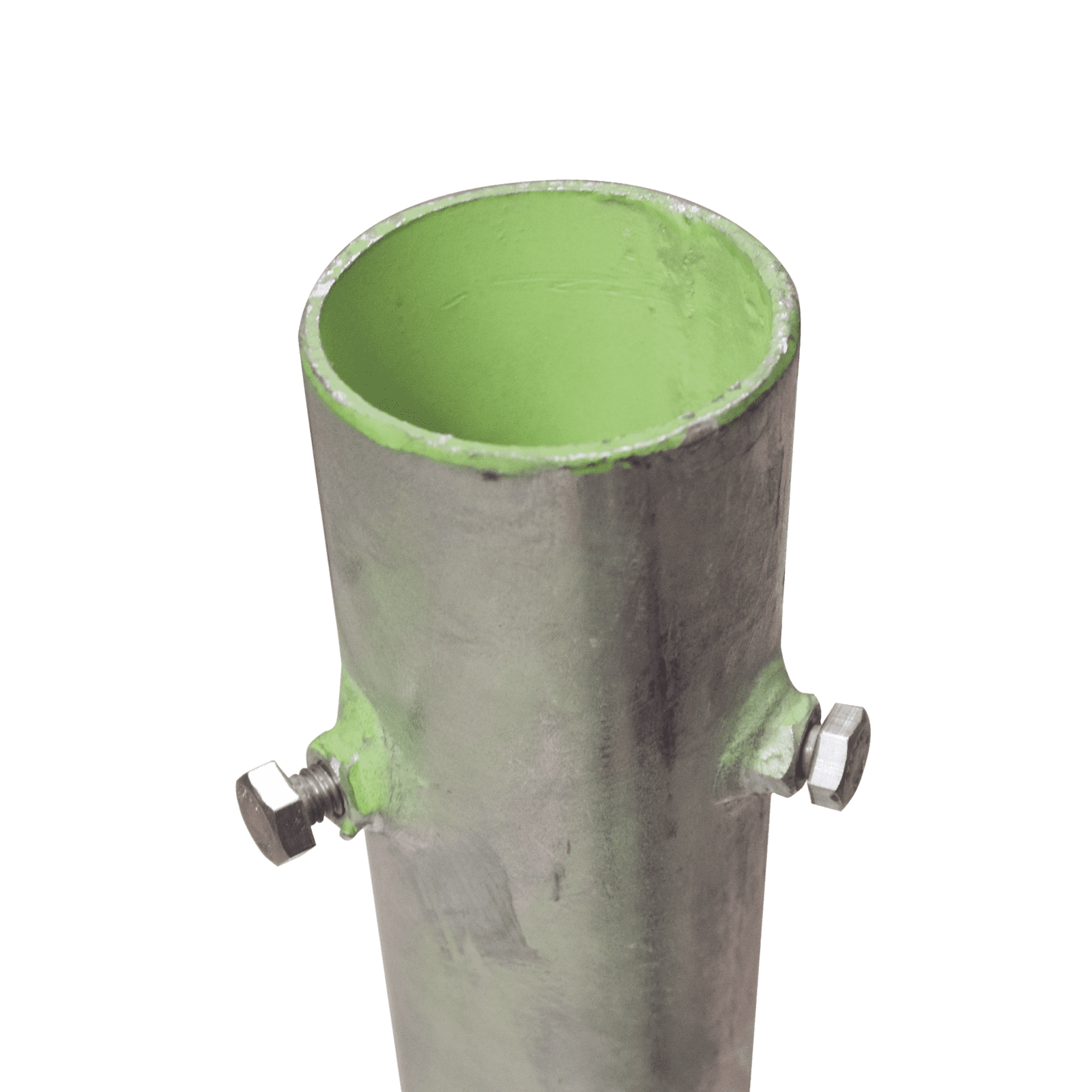 Base para Mástil Hasta 2″ con Opresores, Base de 50 x 50 cm y Tubo de 80 cm Ced. 30. Galv. Inmersión. SLM-BA-6G - SYSCOM TOWERS