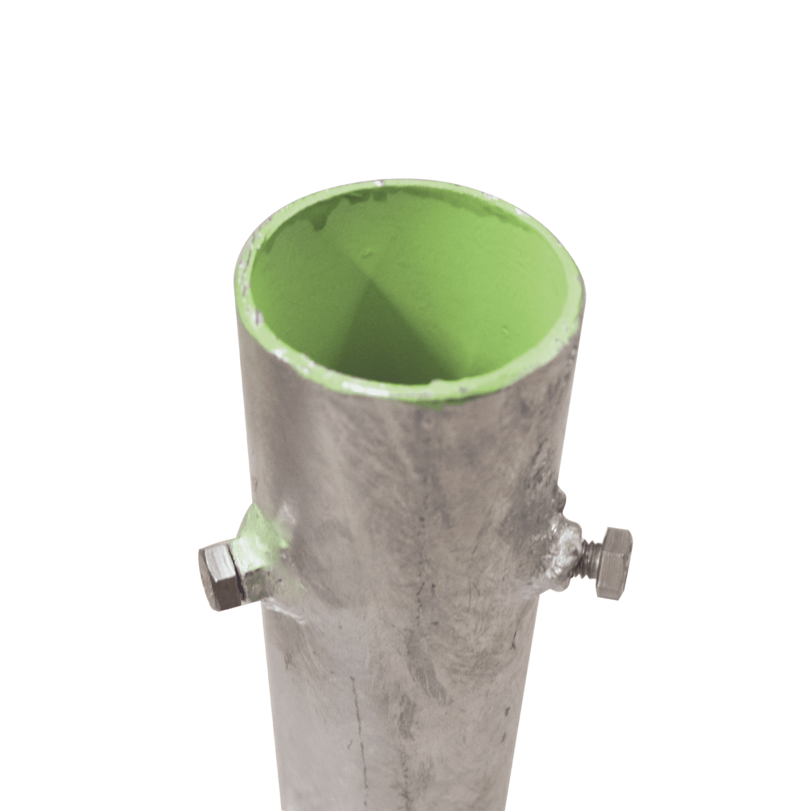 Base para Mástil Hasta 2″ con Opresores, Base de 30 x 30 cm y Tubo de 50 cm Ced. 30. Galv. Inmersión. SLM-BA-7G - SYSCOM TOWERS