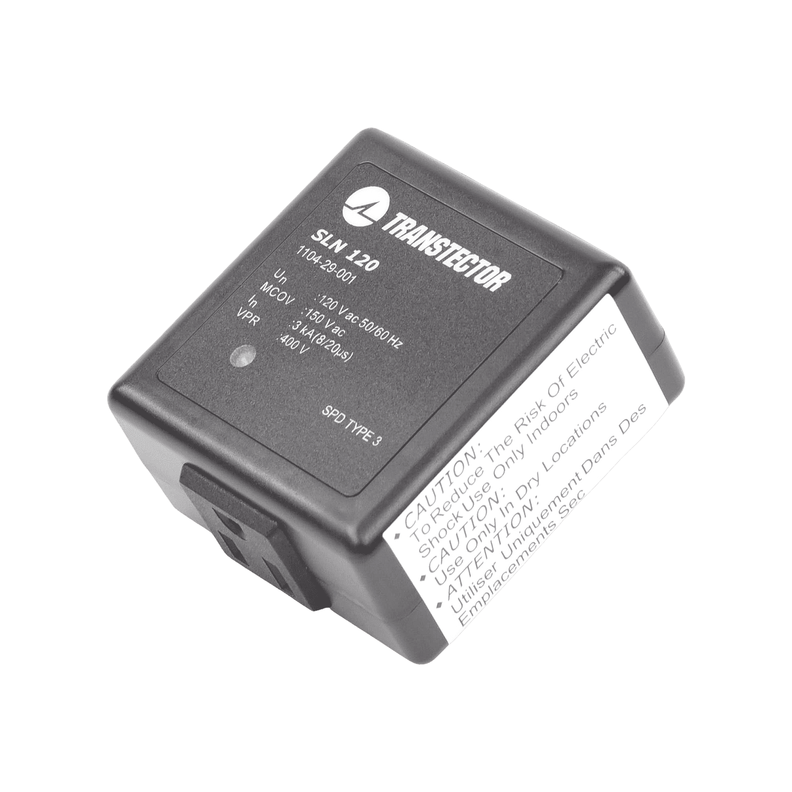 Protector Contra Descargas Eléctricas Para 120 Vac de Clavija 5-15R Convencional de Tecnología SASD Diodo Avalancha de Silicio SLN-120 - TRANSTECTOR