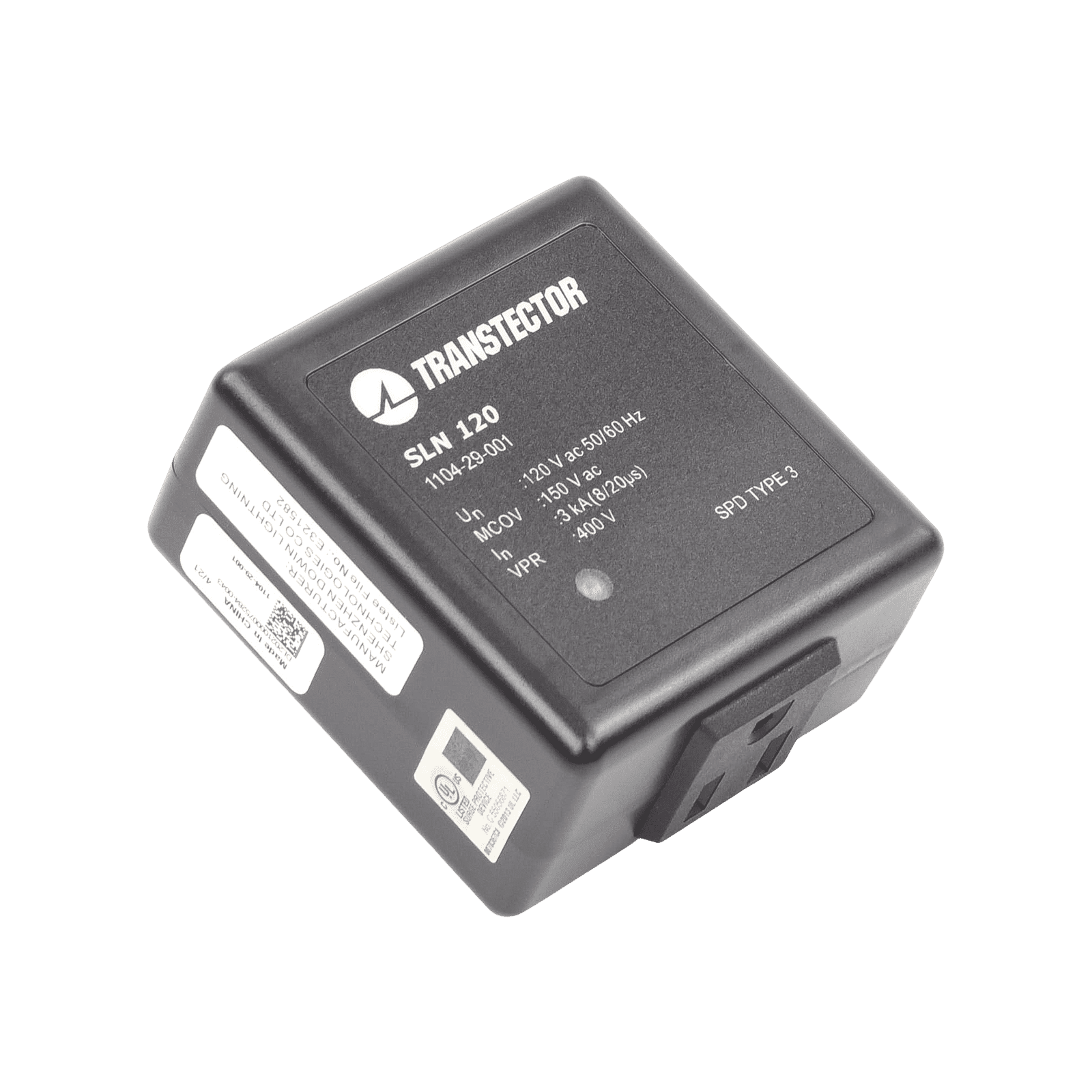 Protector Contra Descargas Eléctricas Para 120 Vac de Clavija 5-15R Convencional de Tecnología SASD Diodo Avalancha de Silicio SLN-120 - TRANSTECTOR