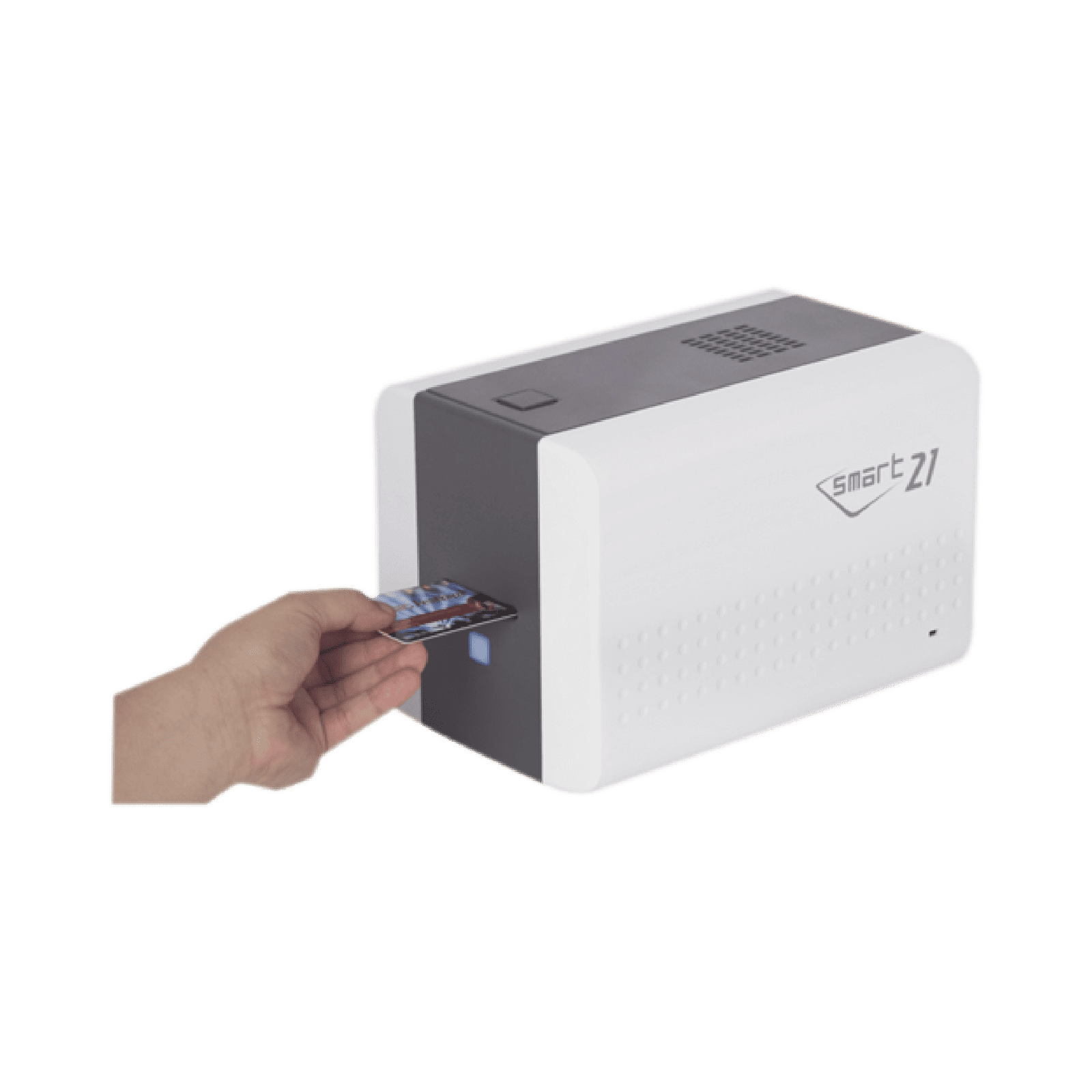 Impresora de Tarjetas Semi- automática SMART21 / Ingreso de Tarjetas Manual/Incluye Ribbon, Software y 100 Tarjetas PVC SMART21SK - IDP
