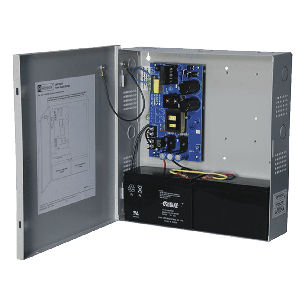 Fuente de Poder ALTRONIX de 24 Vcc @ 10 Amper / 1 salida / Ideal para aplicaciones de Control Acceso/Intrusión / CCTV / Con voltaje de entrada de 115 Vca / Con capacidad de baterías de respaldo / Requieren baterías SMP10C24X