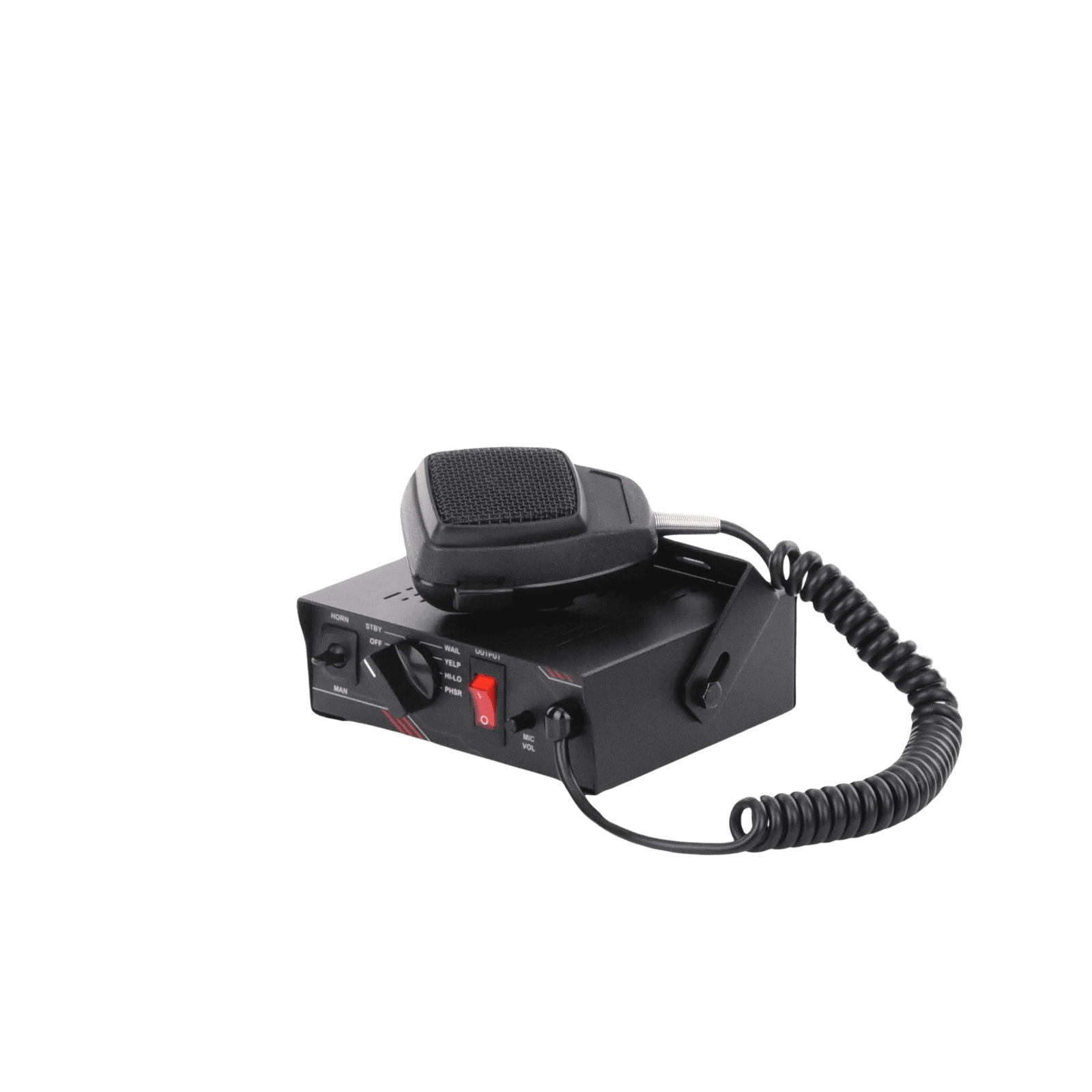 Sirena Vehicular de 100W de Potencia, Con Switch Giratorio de 6 posiciones y Micrófono Integrado de Uso Rudo SP101 - SIGNALPRO