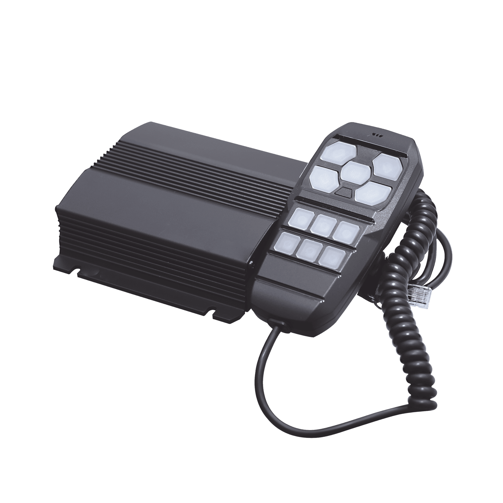 Sirena Vehicular de 100W de Potencia, Con Controlador Unimando Para Control de Tonos, 4 Salidas Auxiliares y Microfono SP104 - SIGNALPRO