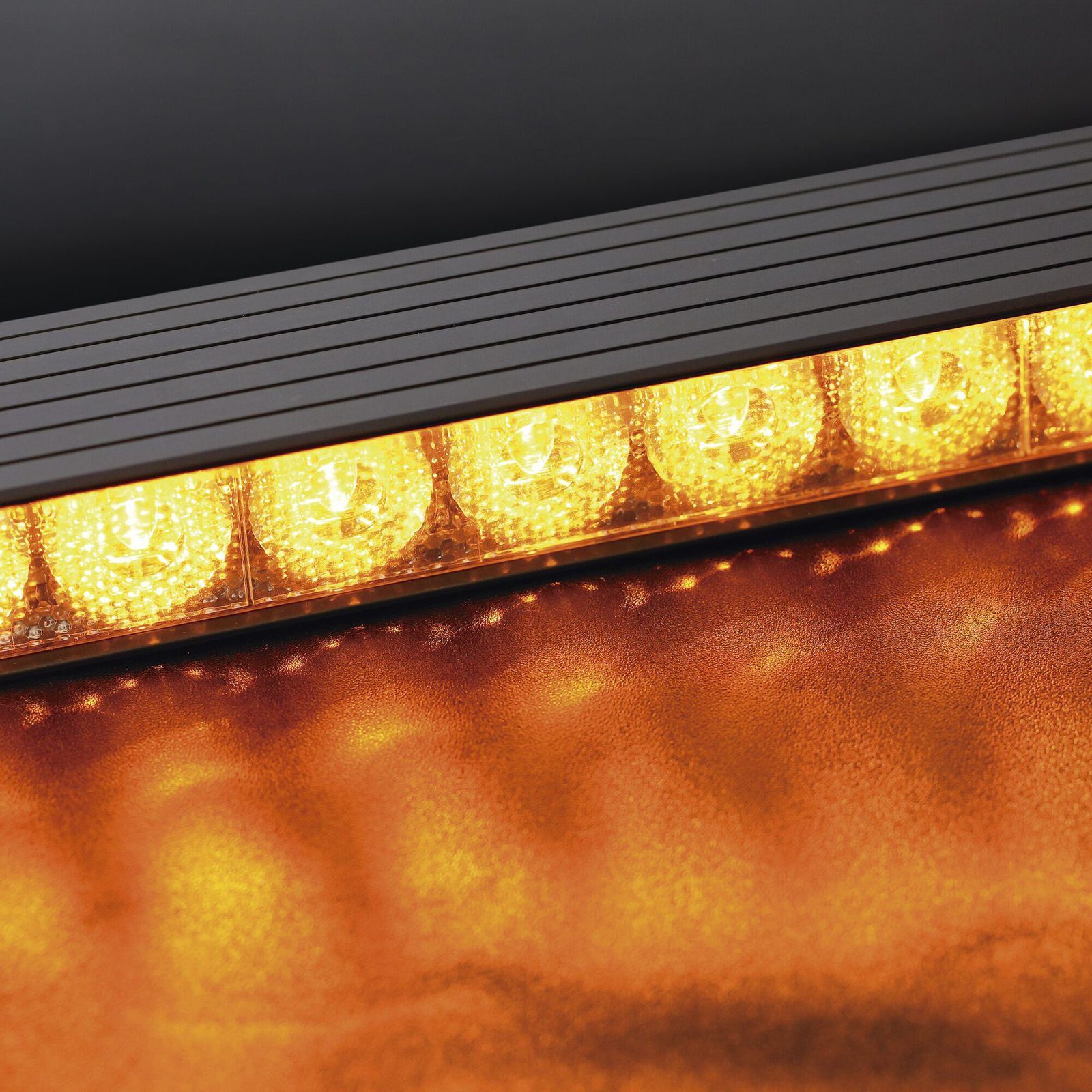 Barra de luces de 8 Módulos, 32 LED, 47 pulgadas, Ámbar, SAE Clase 1, Con Controlador de 8 interruptores SP14A - SIGNALPRO