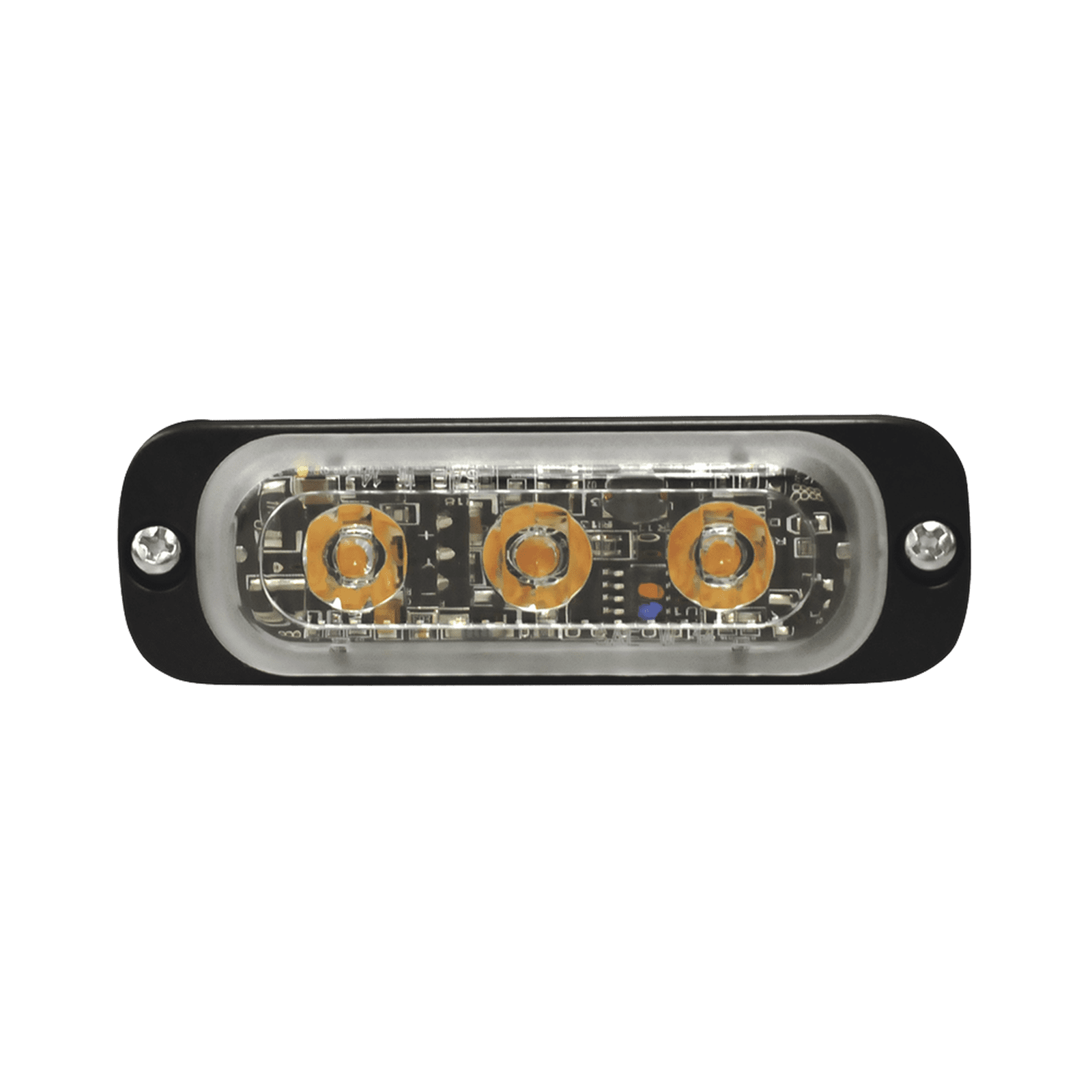 Luz Auxiliar de 3 LED, Ambar, SAE, 12-24 Vcd, Lente transparente SP3A - SIGNALPRO