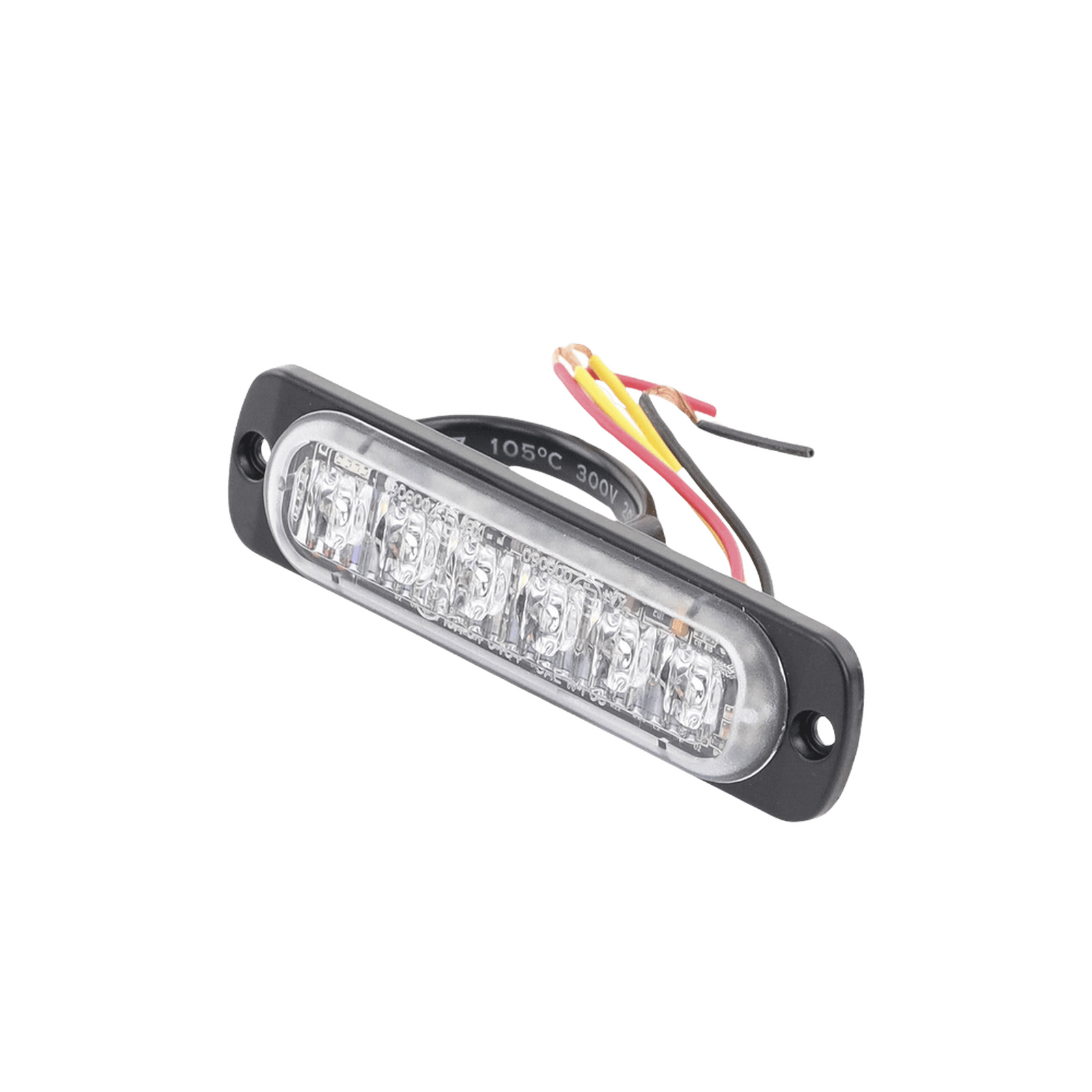 Luz Auxiliar de 6 LED, Ambar, Bisel Negro, Lente Transparente SP6A - SIGNALPRO