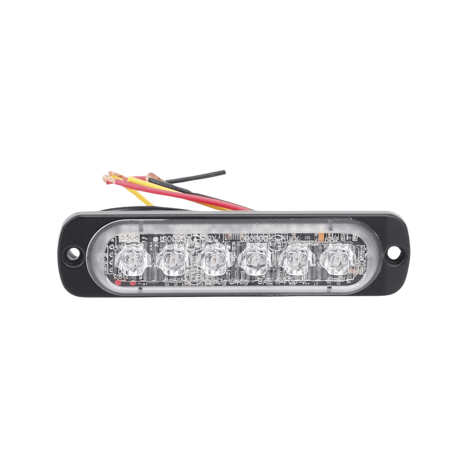 Luz Auxiliar de 6 LED, Ambar, Bisel Negro, Lente Transparente SP6A - SIGNALPRO