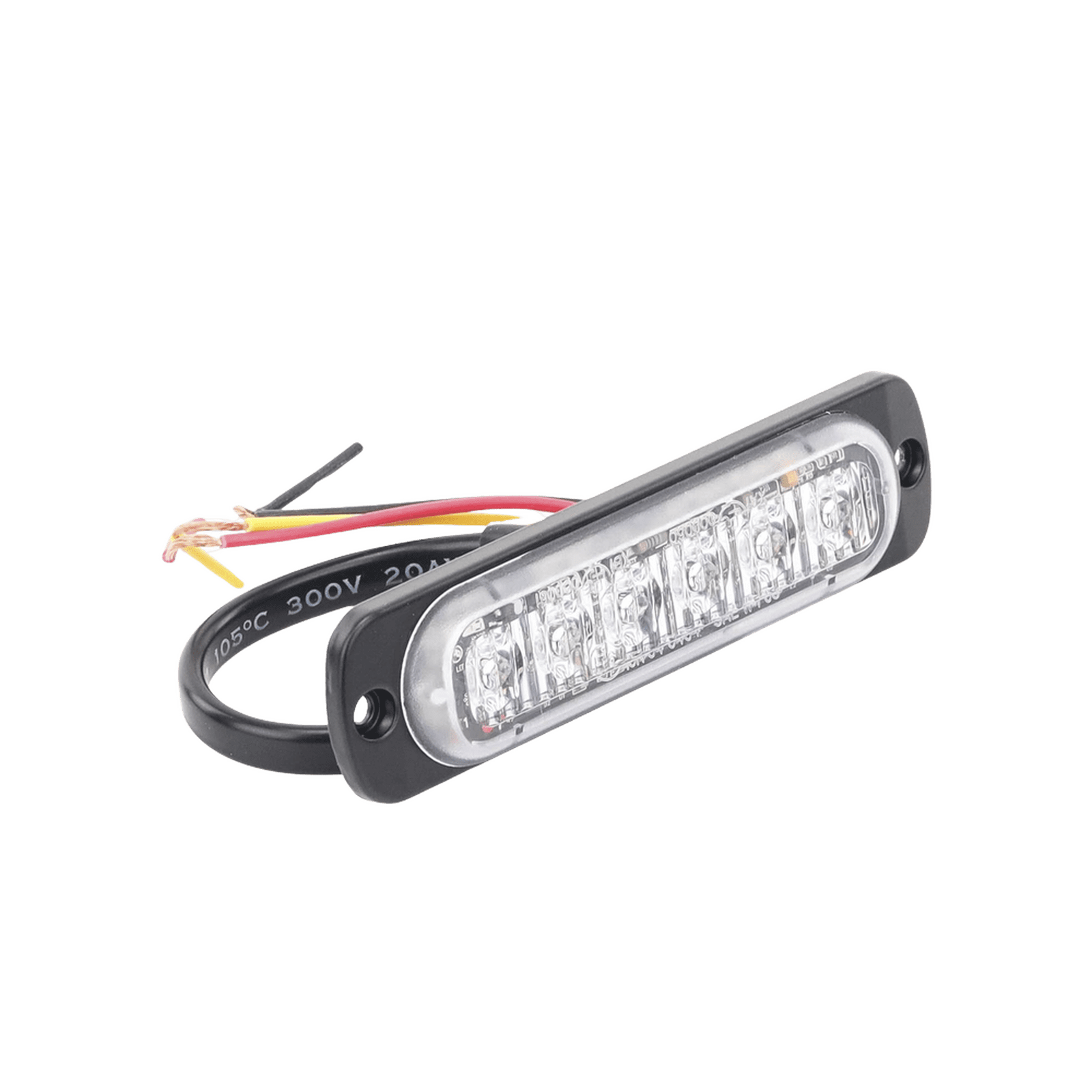 Luz Auxiliar de 6 LED, Ambar, Bisel Negro, Lente Transparente SP6A - SIGNALPRO