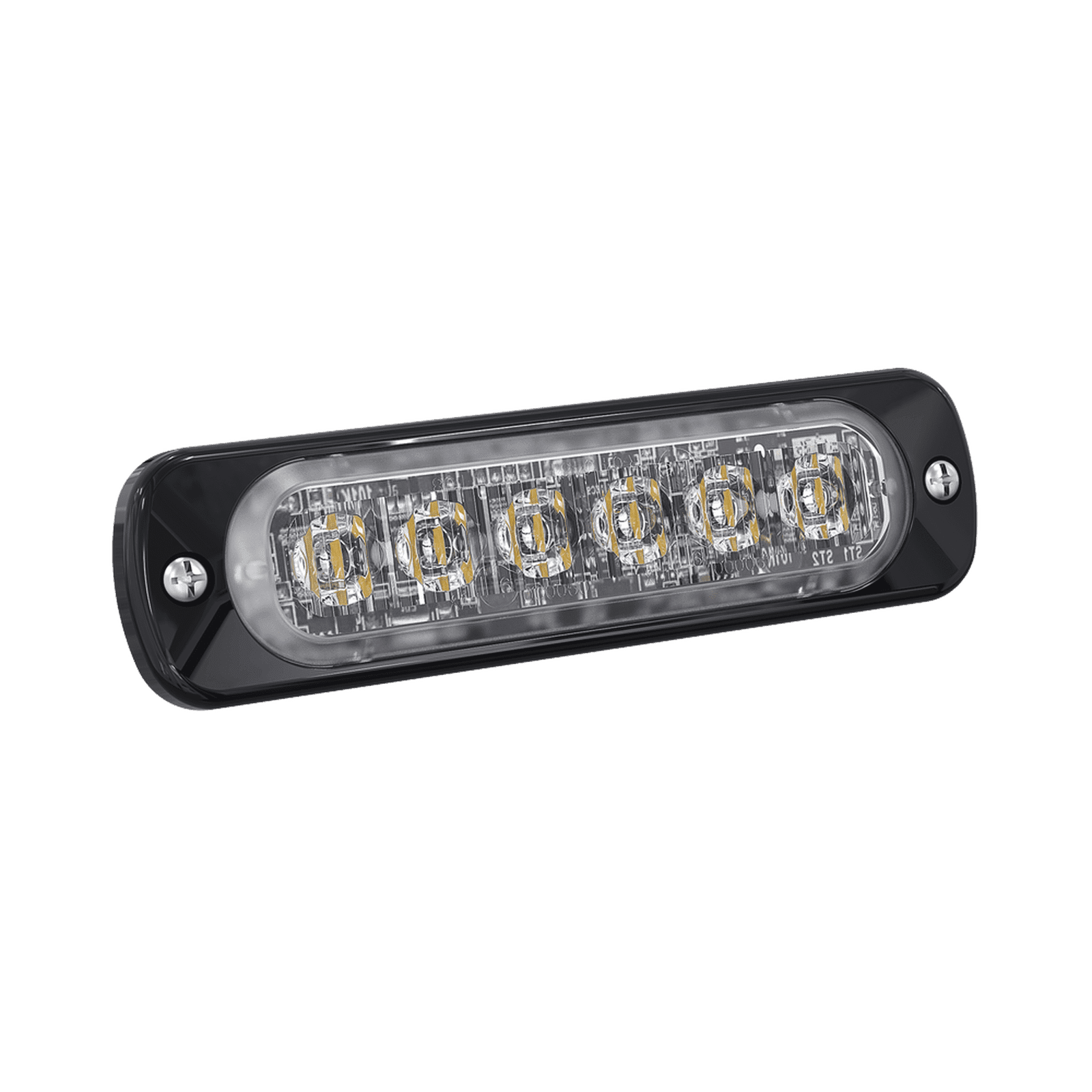 Luz Auxiliar de 6 LED, Ambar, Bisel Negro, Lente Transparente SP6A - SIGNALPRO