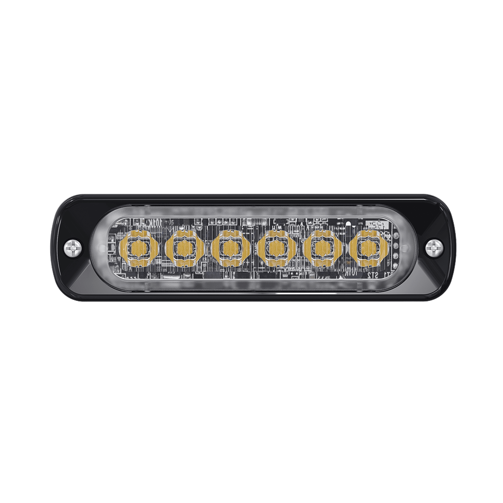 Luz Auxiliar de 6 LED, Ambar, Bisel Negro, Lente Transparente SP6A - SIGNALPRO