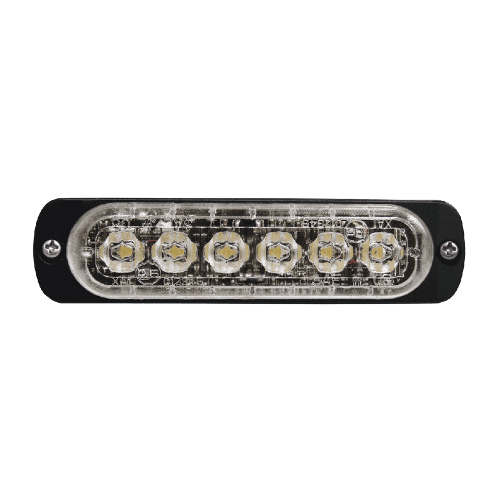 Luz Auxiliar de 6 LED, Ambar, Bisel Negro, Lente Transparente SP6A - SIGNALPRO