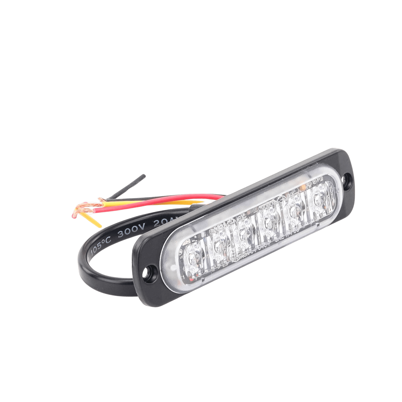 Luz Auxiliar de 6 LED, Roja, Bisel Negro, Lente Transparente SP6R - SIGNALPRO