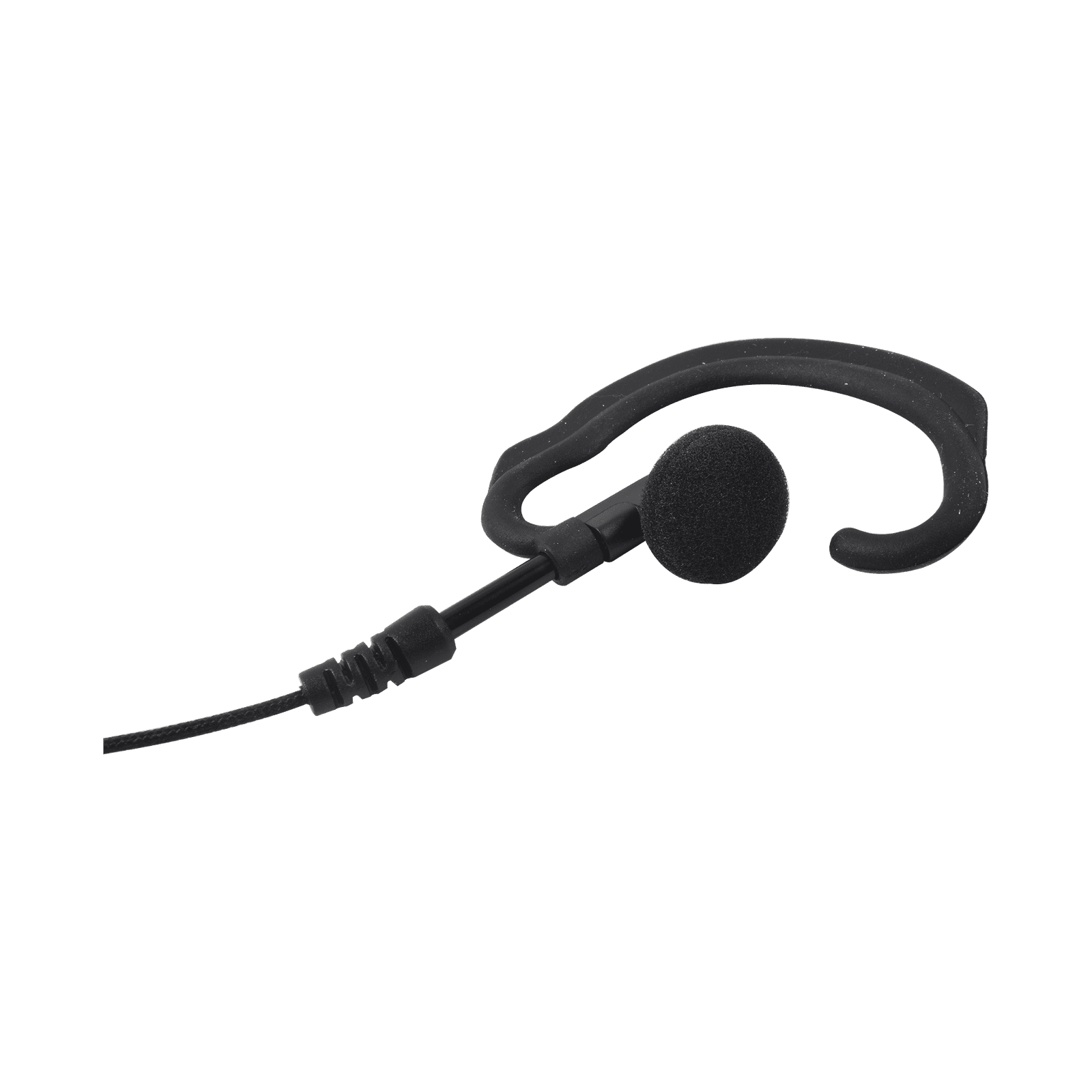 Micrófono de solapa con gancho suave para la oreja y fibra trenzada para puerto de accesorios Icom de 2 pines con tornillos SPM-330S-E-BF - PRYME