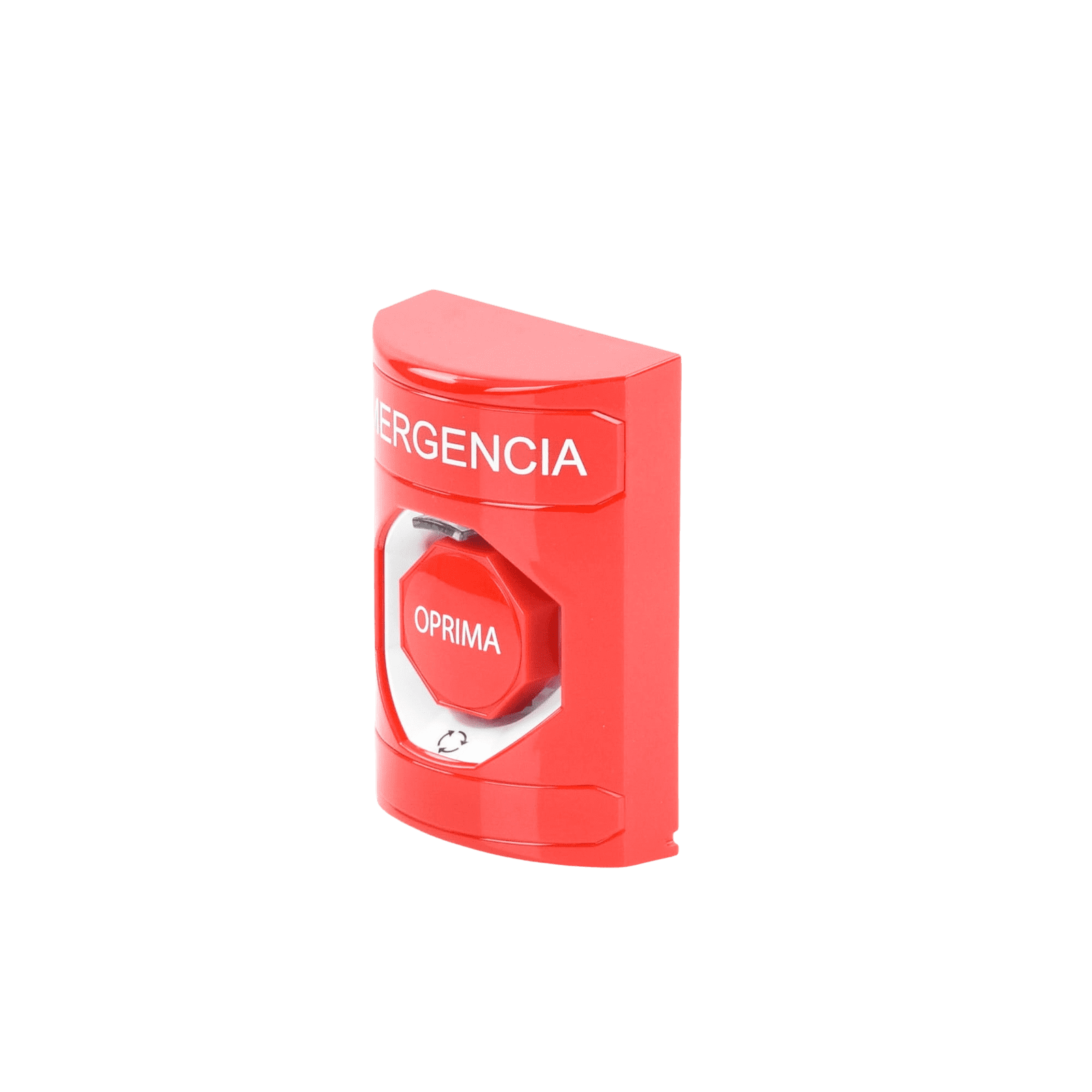 Botón de Emergencia, Texto en Español, Color Rojo, Acción Mantenida, Girar para Restablecer y LED Multicolor SS2009EM-ES - STI