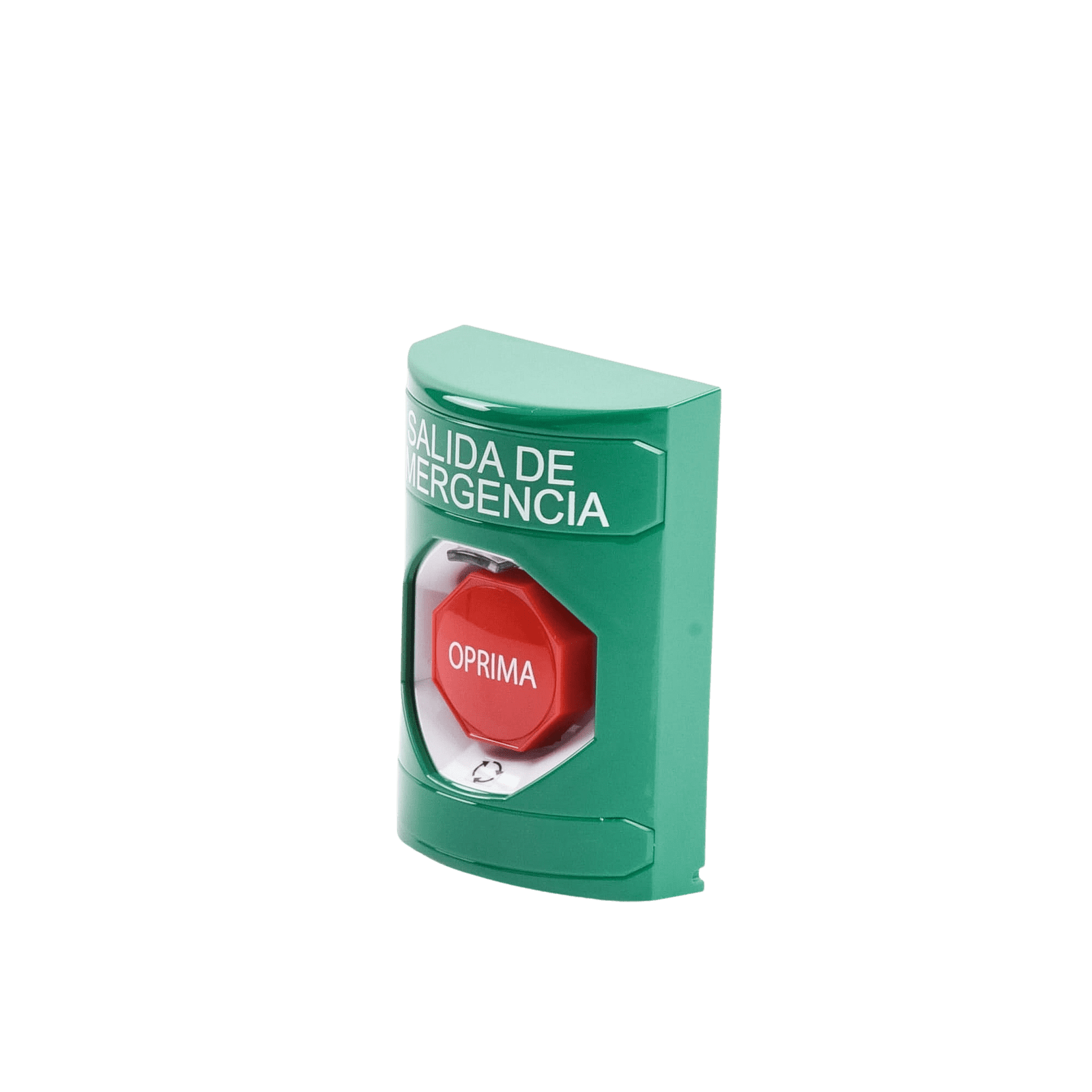 Botón de Salida de Emergencia , Texto en Español,  Acción Mantenida, Girar para Restablecer, LED de iluminación SS2109EX-ES - STI