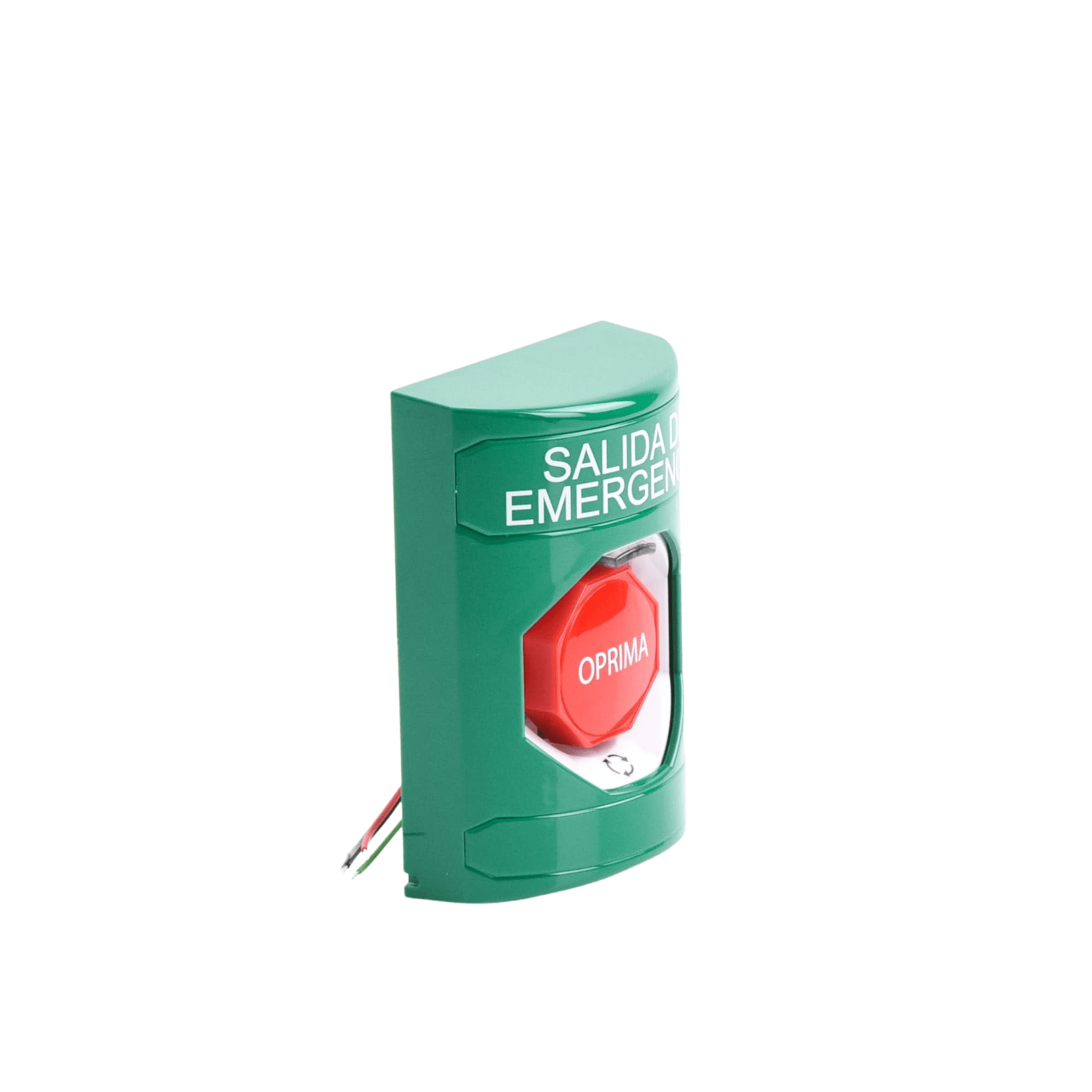Botón de Salida de Emergencia , Texto en Español,  Acción Mantenida, Girar para Restablecer, LED de iluminación SS2109EX-ES - STI