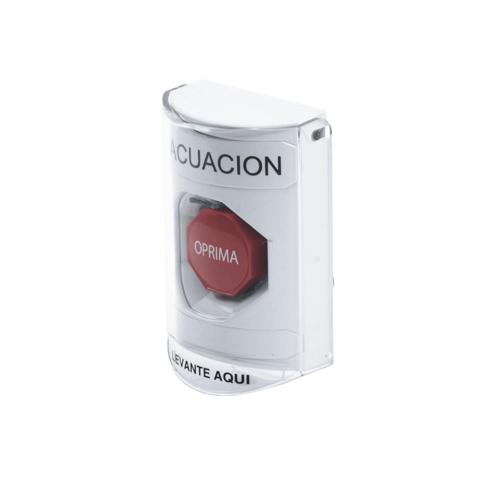 Botón de Evacuación, Cubierta de Policarbonato Súper Resistente de Superficie con Espaciador, Restablecimiento con Llave, Con Bocina de Advertencia SS2382EV-ES - STI