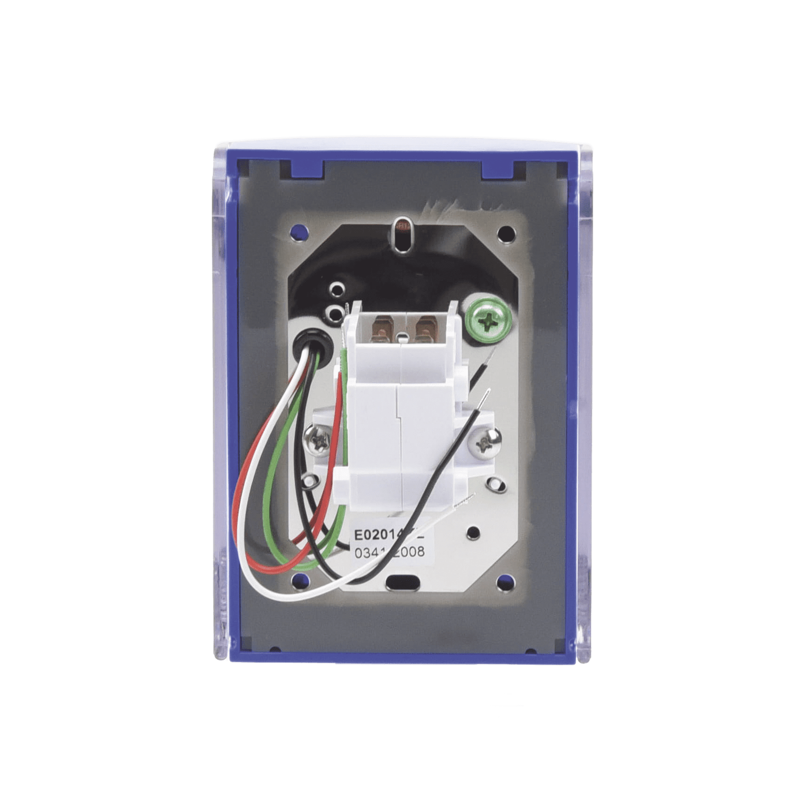 Botón Multipropósito, Color Azul, De Superficie, Con Tapa De Policarbonato, Con Bocina Pre Alarma, Para Interior, Llave Para Restablecer, Texto De Emergencia, Ingles SS24A2EM-EN - STI