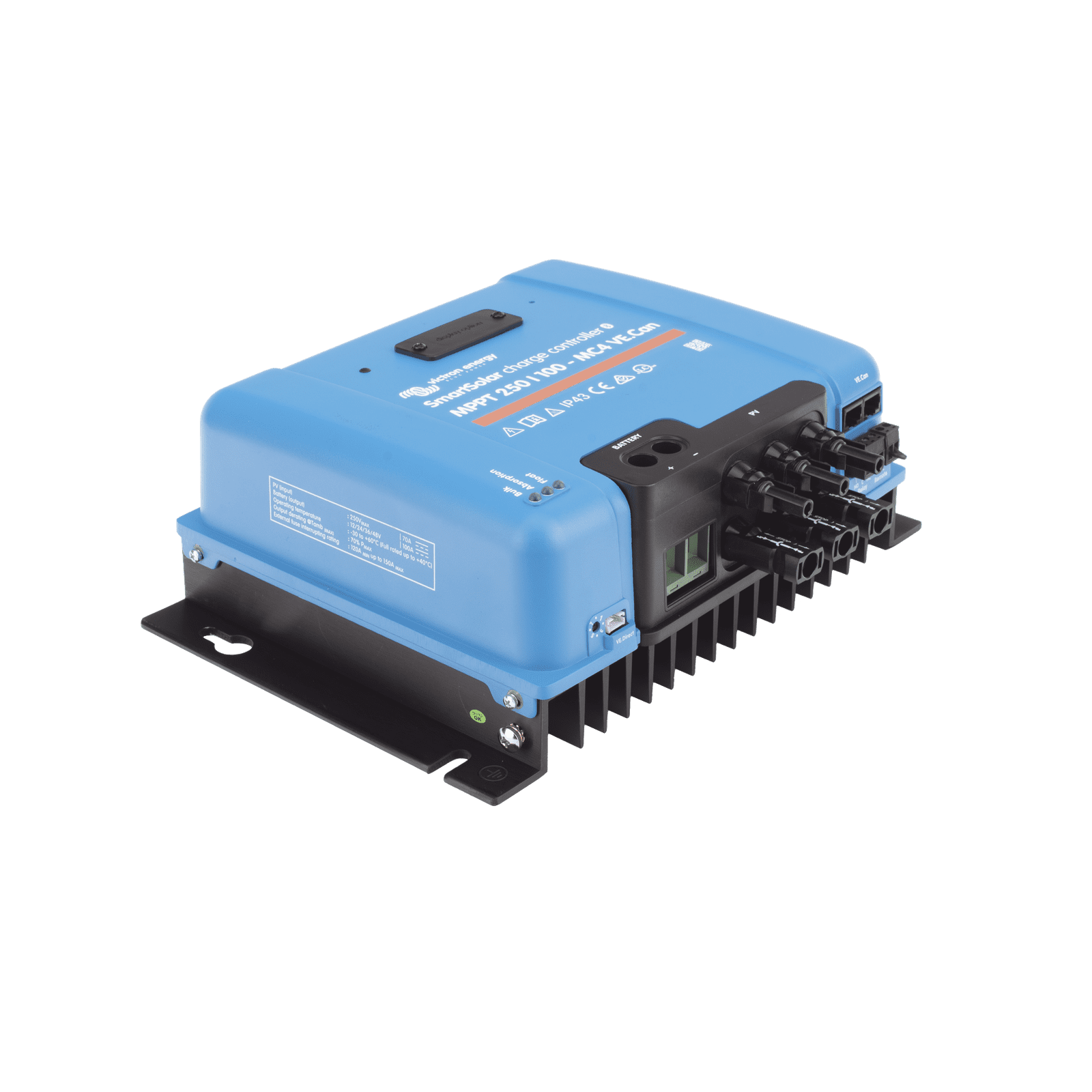 SmartSolar MPPT 250/100-MC4. Controlador Solar MPPT 100A, Voltaje: 48 Vcc. Para uso con Inv. Cargadores Victron SSMPPT250/100 - VICTRON ENERGY