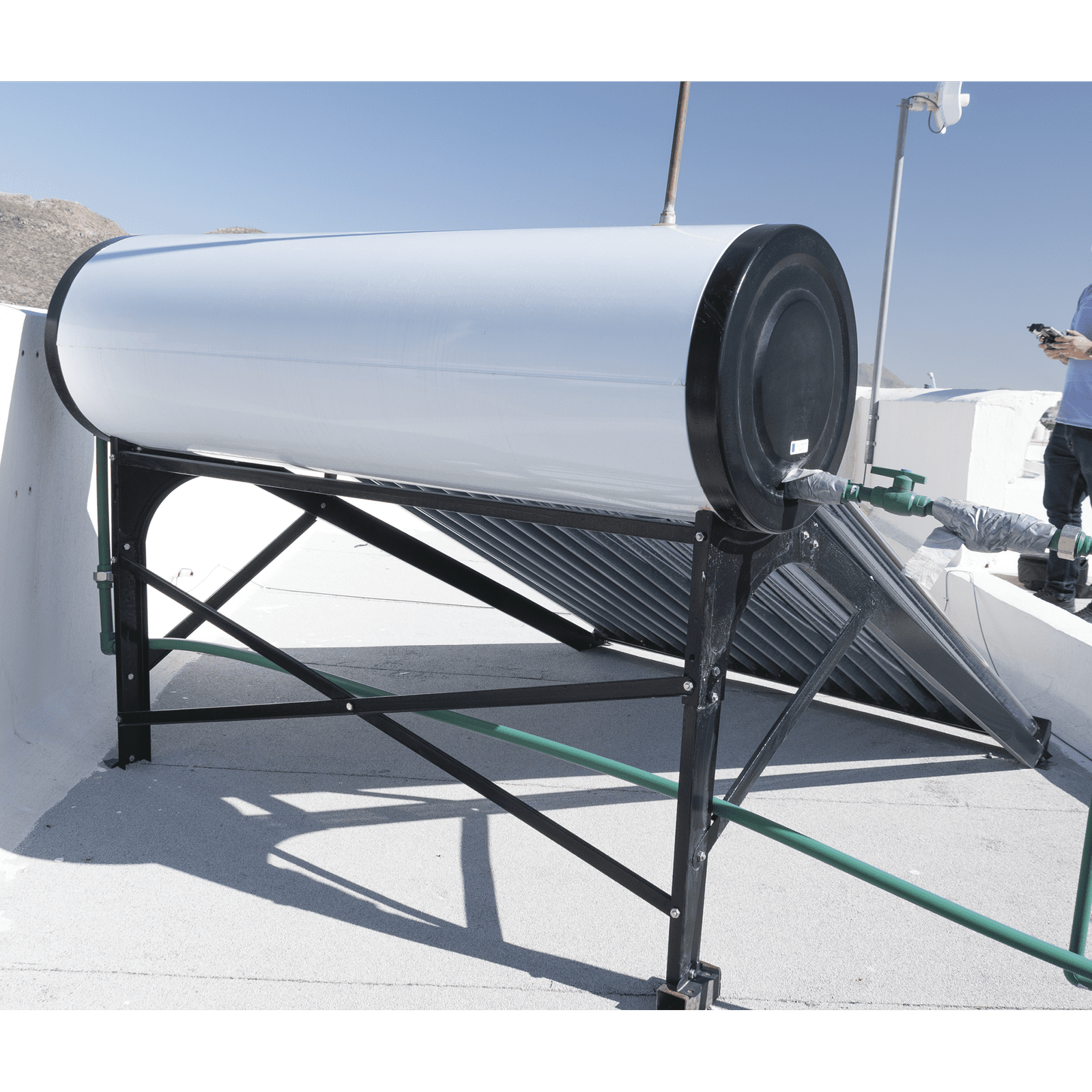 Bóiler Solar de 180L, Baja Presión con 18 Tubos de Vacío de Mayor Resistencia y Termotanque Inoxidable de Grado Alimenticio 180 L Resistentes a Granizo de Hasta 25 mm/ l, Incluye Anodo de Magnesio STELPWH180 - EPCOM