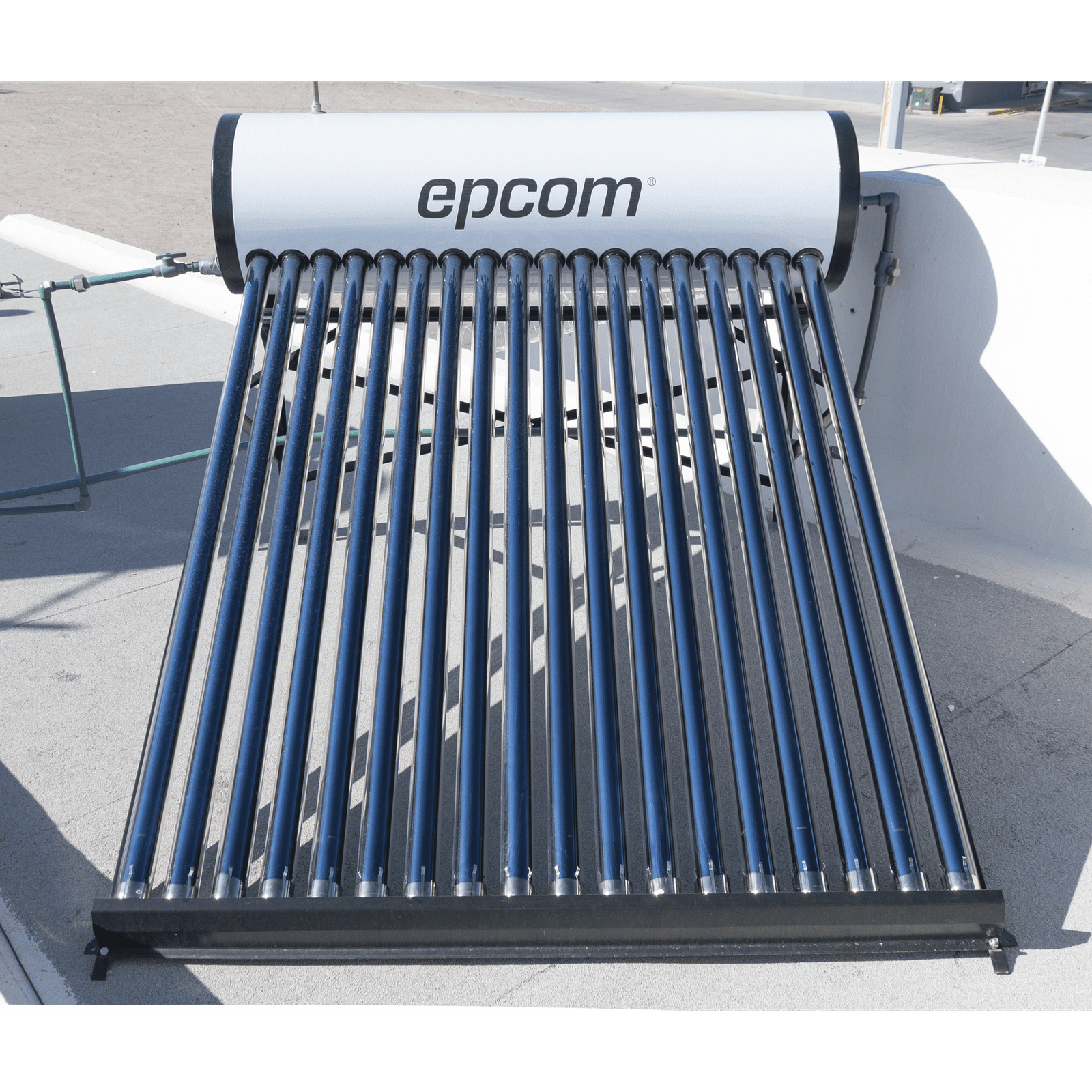 Bóiler Solar de 180L, Baja Presión con 18 Tubos de Vacío de Mayor Resistencia y Termotanque Inoxidable de Grado Alimenticio 180 L Resistentes a Granizo de Hasta 25 mm/ l, Incluye Anodo de Magnesio STELPWH180 - EPCOM