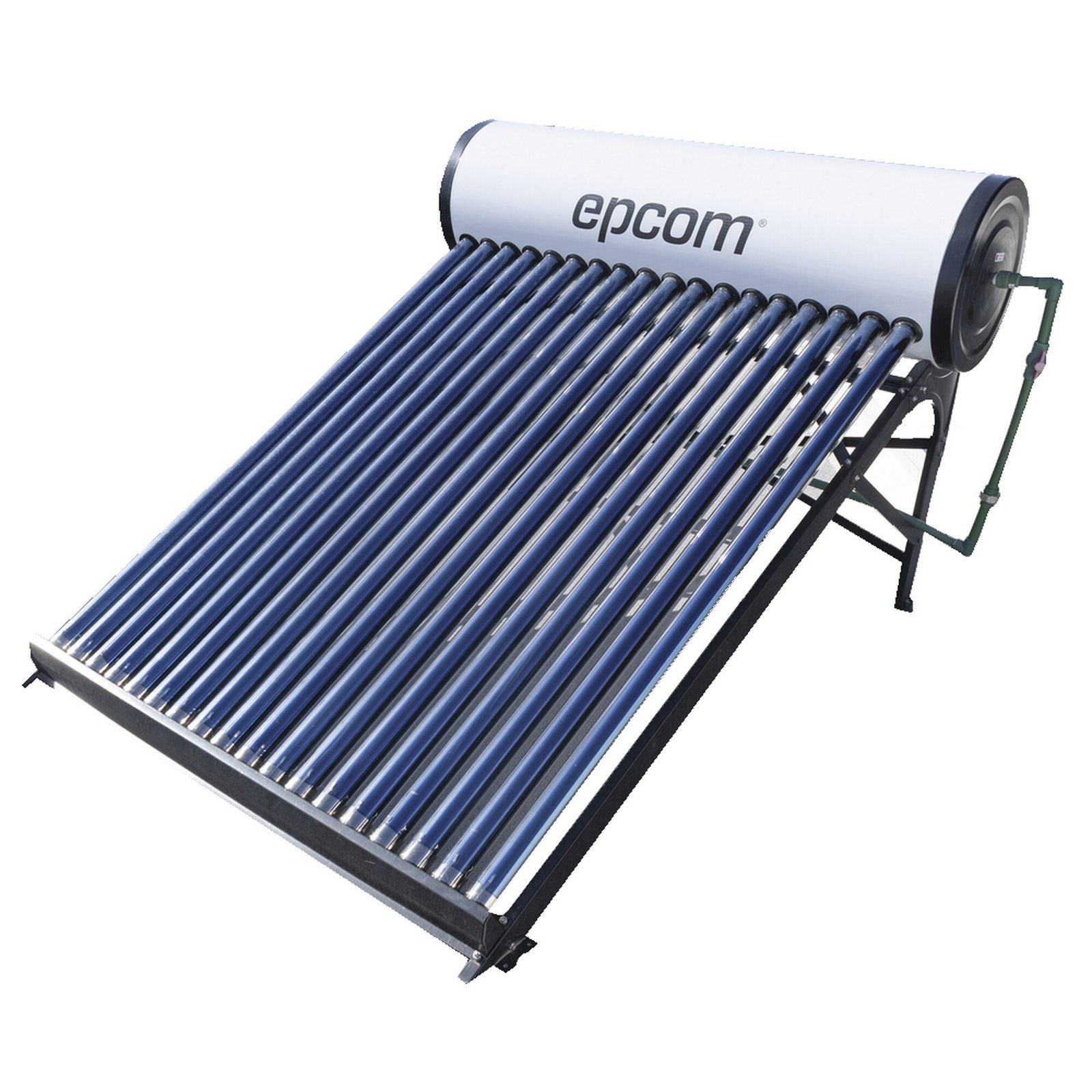Bóiler Solar de 180L, Baja Presión con 18 Tubos de Vacío de Mayor Resistencia y Termotanque Inoxidable de Grado Alimenticio 180 L Resistentes a Granizo de Hasta 25 mm/ l, Incluye Anodo de Magnesio STELPWH180 - EPCOM