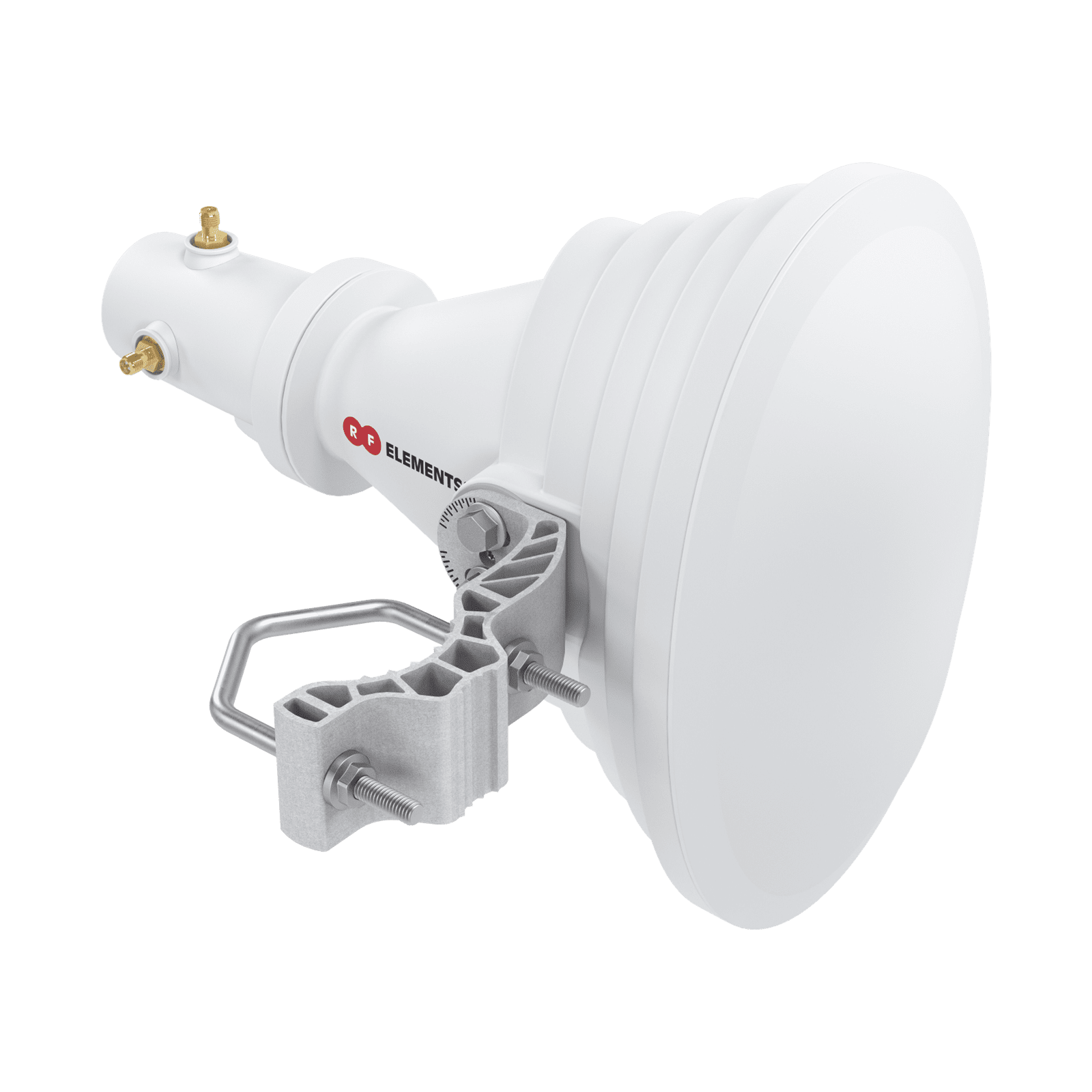 Antena Sectorial Asimétrica Starter Horn de 45º, 5150 – 5950 MHz, ganancia de 17 dBi, conexión directa con radios IS-5AC, PS-5AC y IS-M5, conexión RP-SMA STH-A45-USMA - RF ELEMENTS