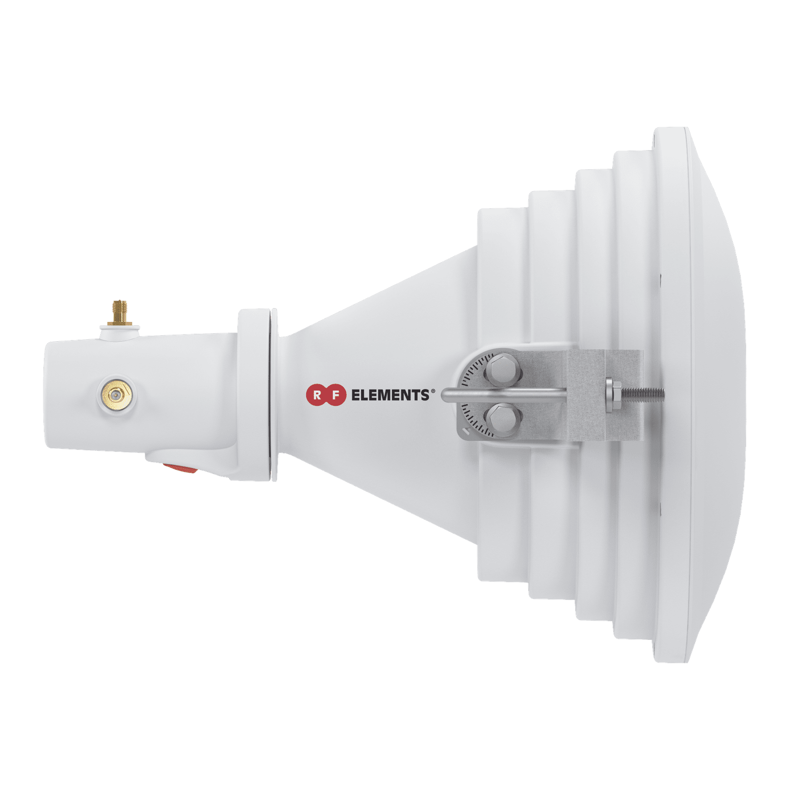 Antena Sectorial Asimétrica Starter Horn de 45º, 5150 – 5950 MHz, ganancia de 17 dBi, conexión directa con radios IS-5AC, PS-5AC y IS-M5, conexión RP-SMA STH-A45-USMA - RF ELEMENTS