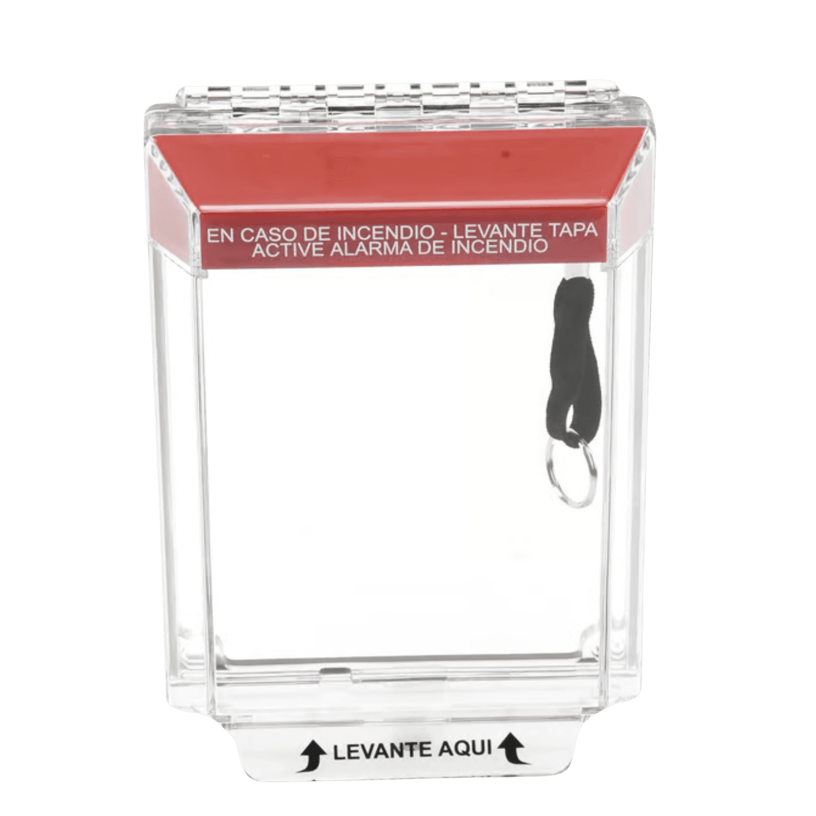 Cubierta Universal Transparente, de Bajo Perfil, Texto de Incendio en Español, Notificación Audible y Visible STI-14020FR-ES - STI
