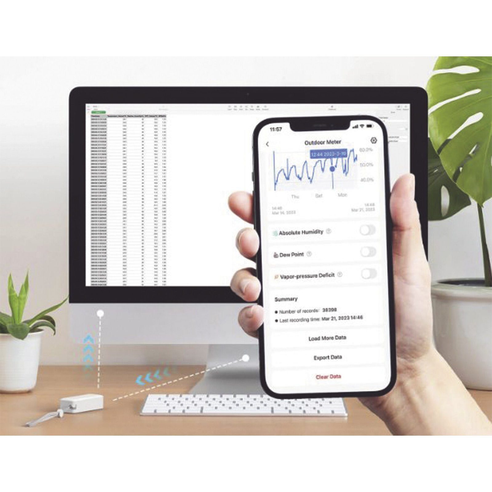 Medidor de temperatura y humedad Datos en pantalla / inalámbrico BLUETOOTH compatible con HUB SwitchBot SWITCHBOTMP - SWITCHBOT