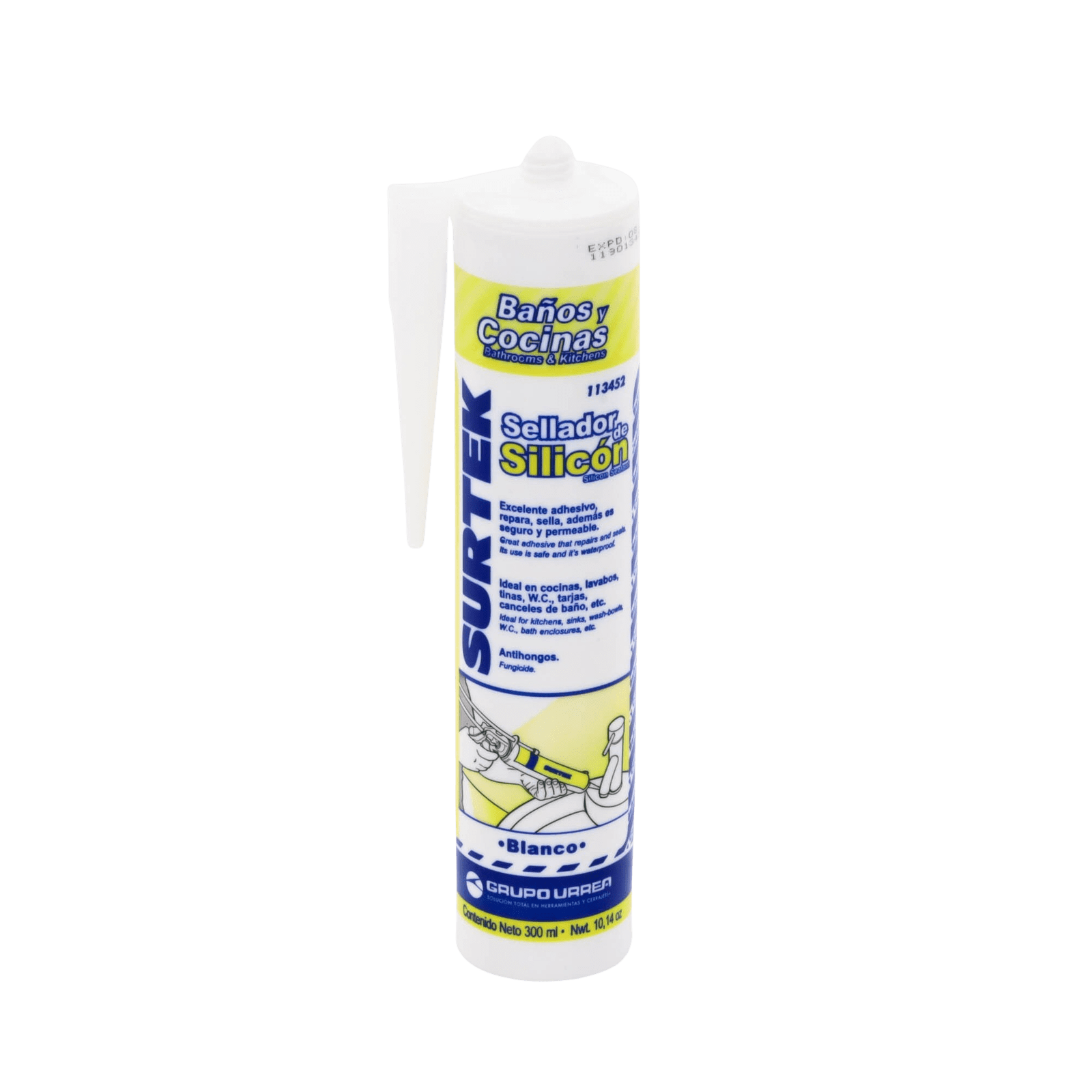 Silicón Para Baños y Cocinas /Color Blanco / Contenido 280 ml. SYS-113-452 - SURTEK
