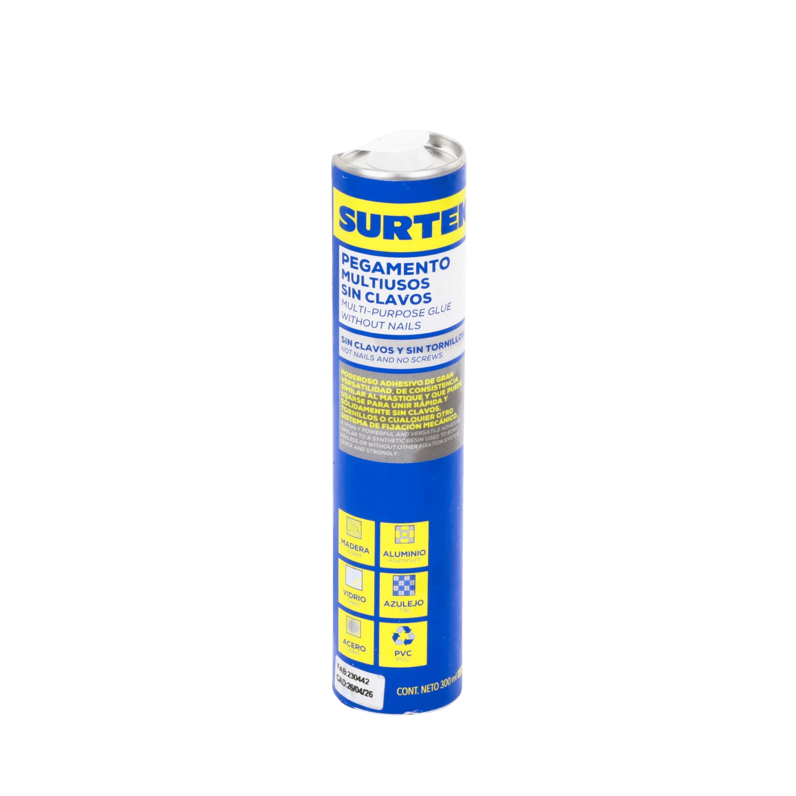 Pegamento Multiusos Sin Clavos (300 ml) (SKU:113470) SYS113470 - SURTEK